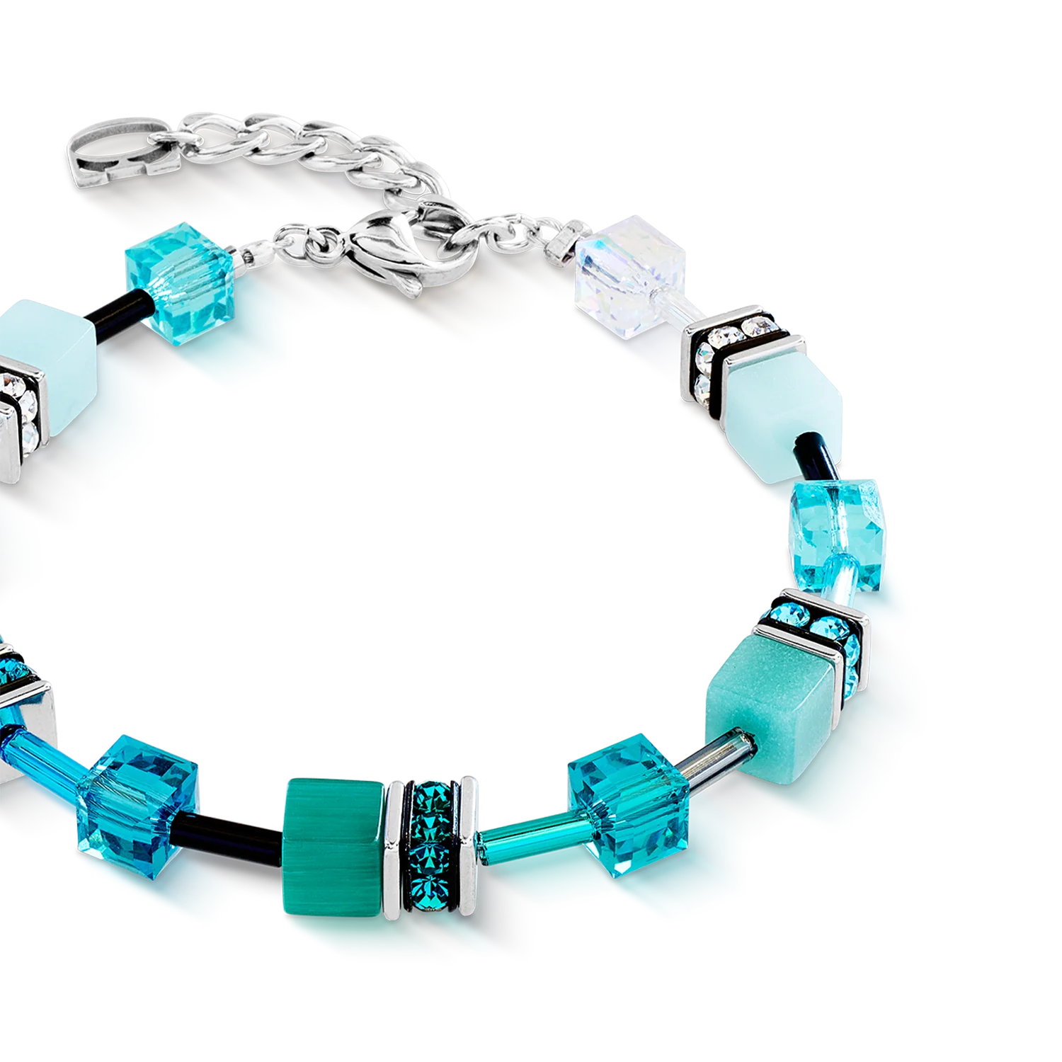 GeoCUBE® Iconic bracelet Teal silver - Image 2