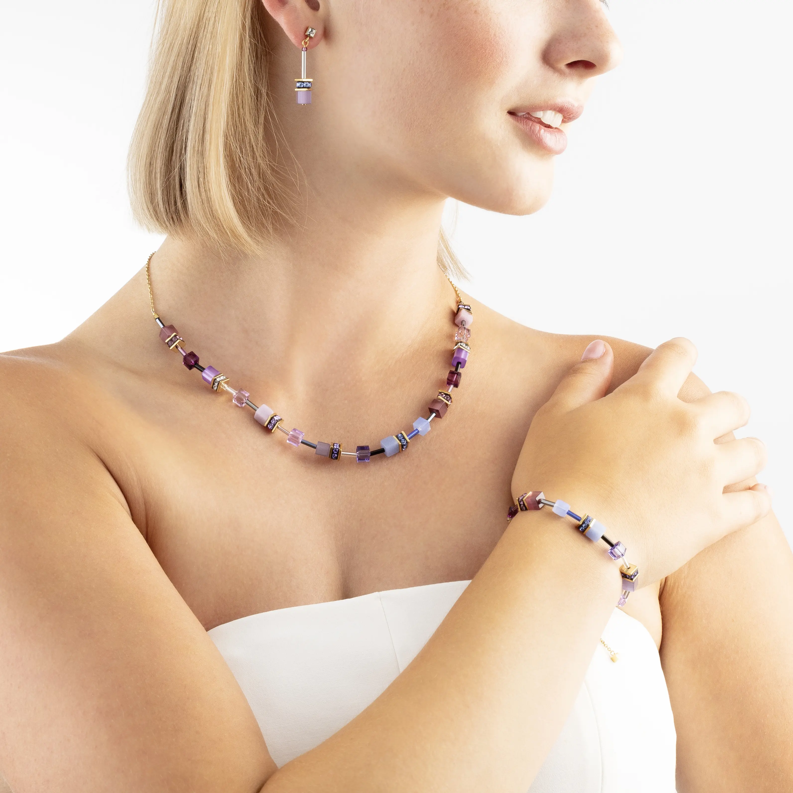 GeoCUBE® Iconic Chain bracelet Mystic Orchid gold - Image 4