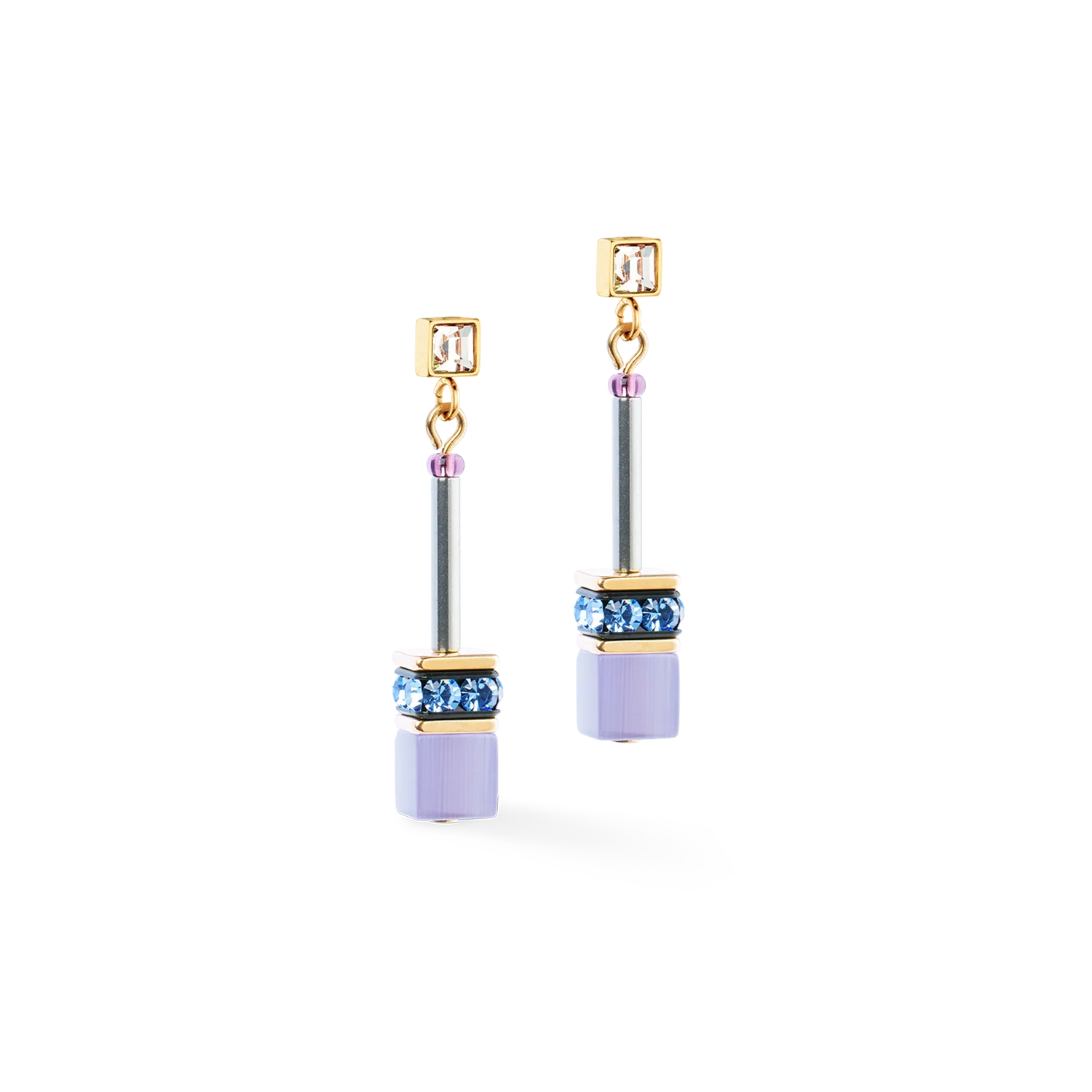 GeoCUBE® Iconic Chain earrings Mystic Orchid gold - Image 2