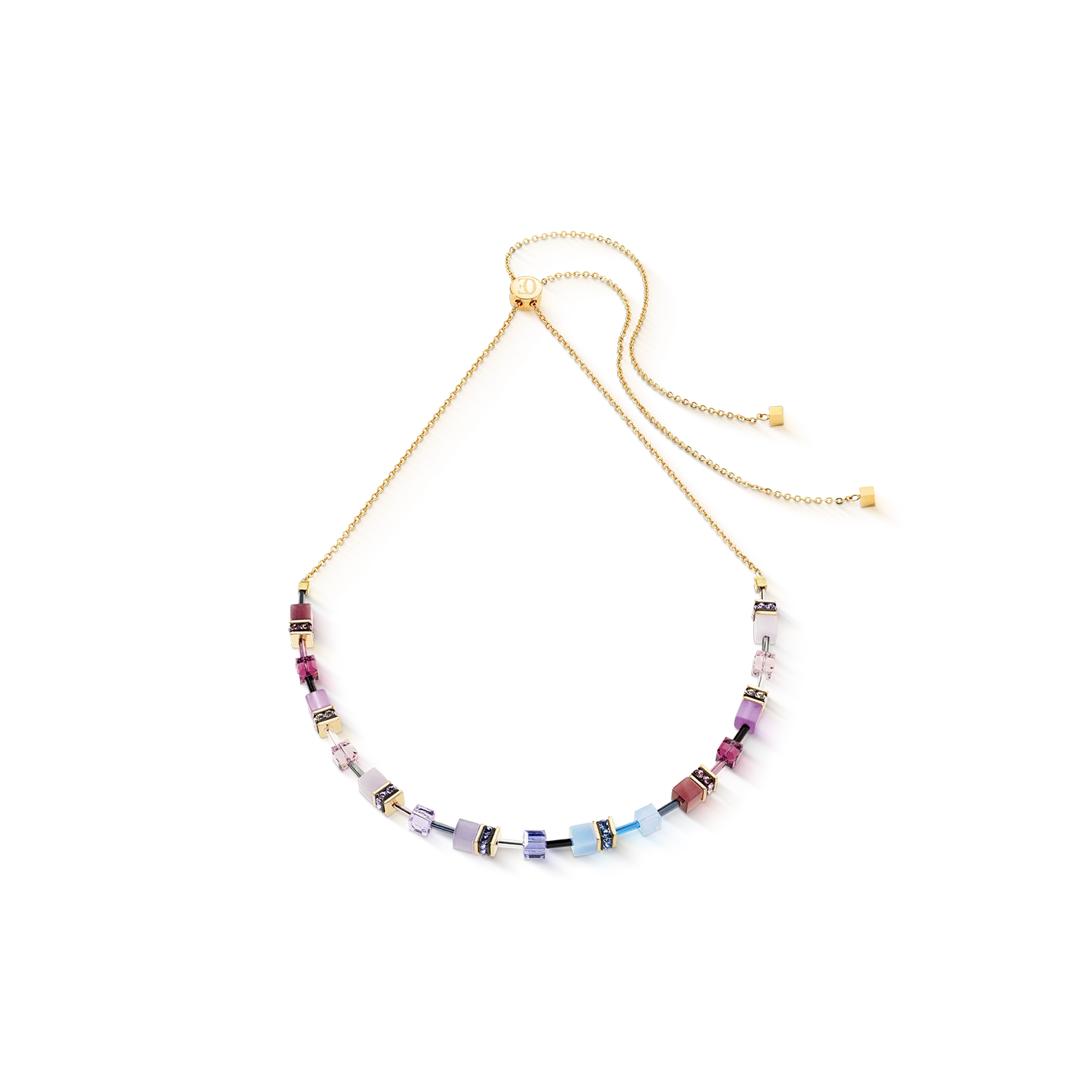 GeoCUBE® Iconic Chain necklace Mystic Orchid gold