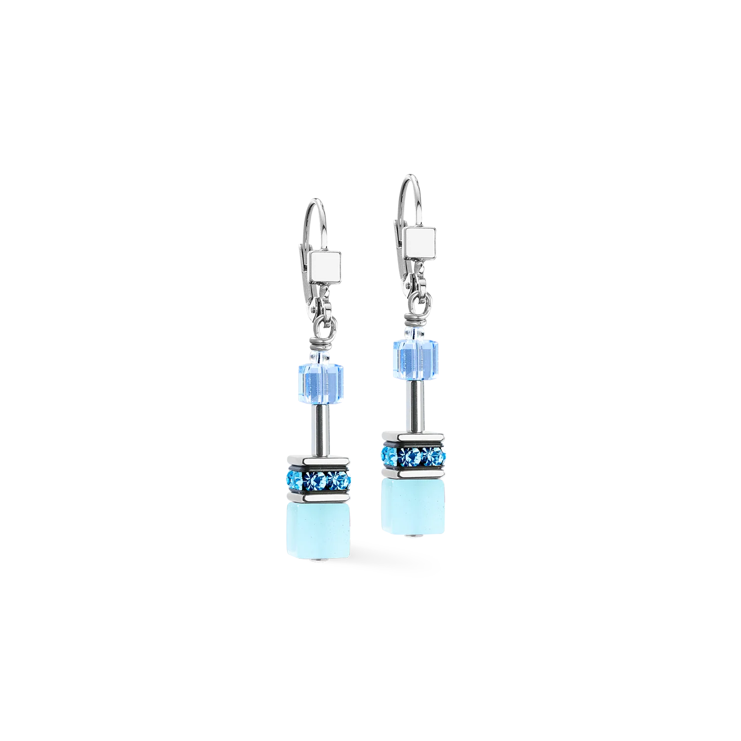GeoCUBE® Iconic earrings aqua-blue