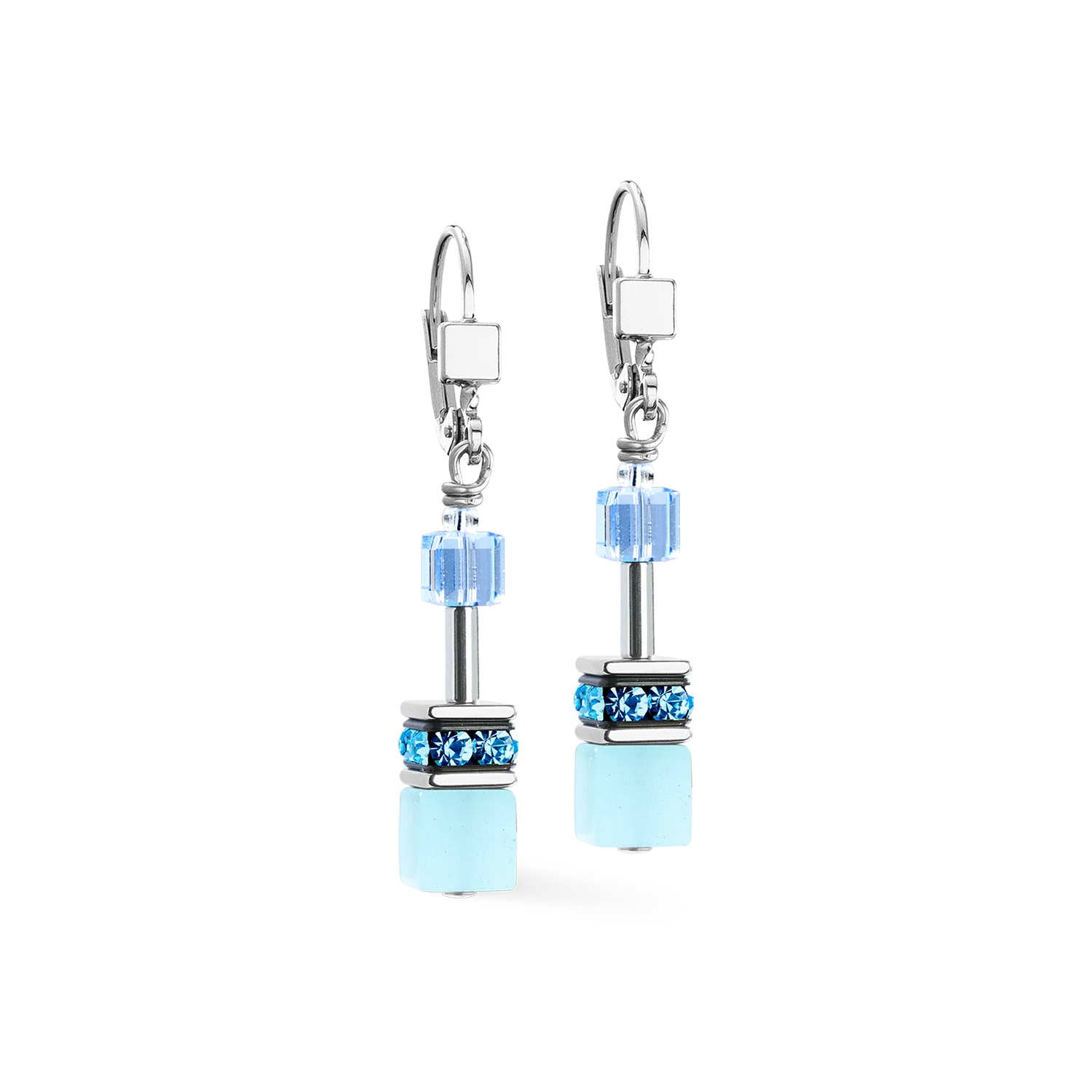 GeoCUBE® Iconic earrings aqua-blue - Image 2