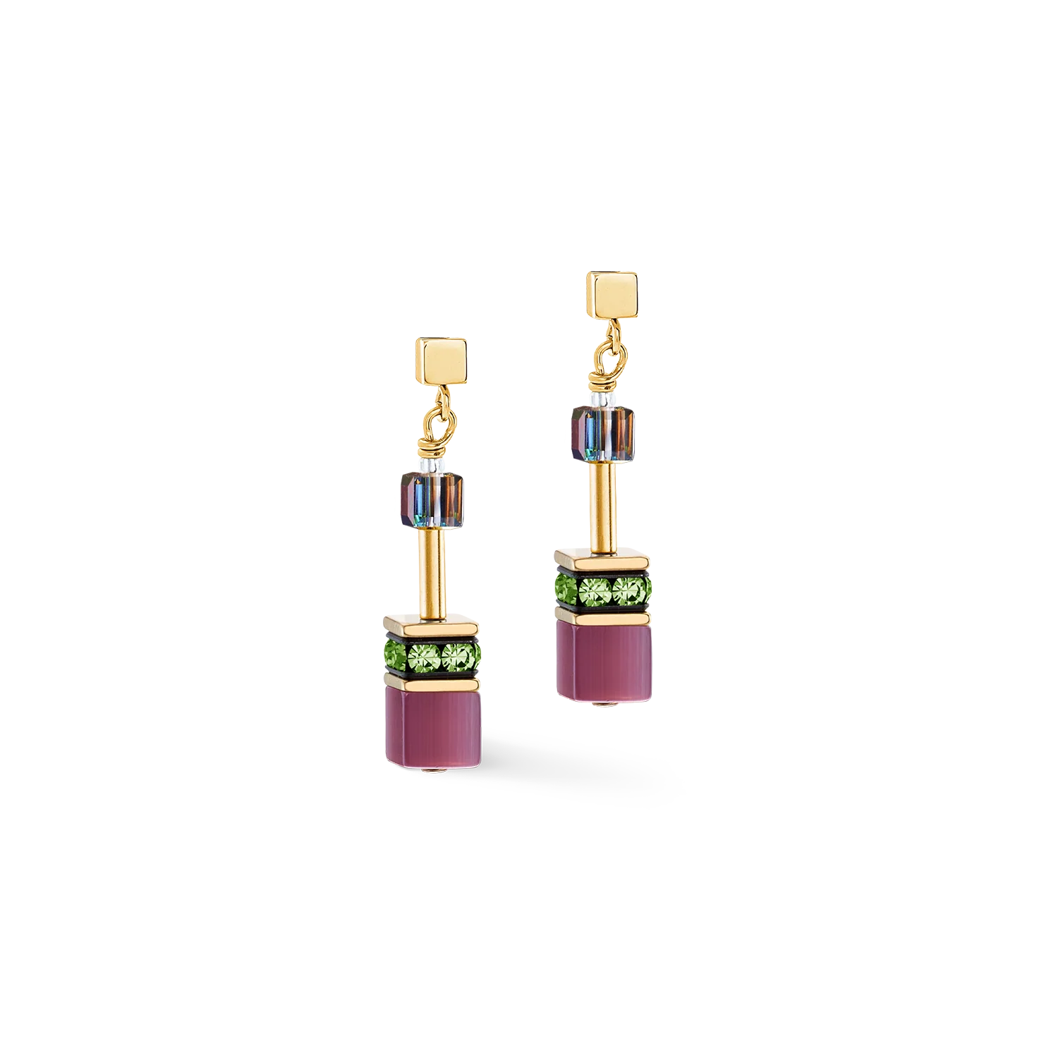 GeoCUBE® Iconic earrings Art Nouveau gold