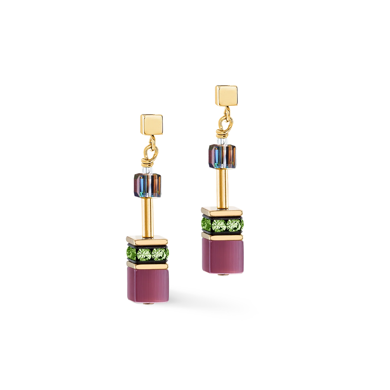 GeoCUBE® Iconic earrings Art Nouveau gold - Image 2
