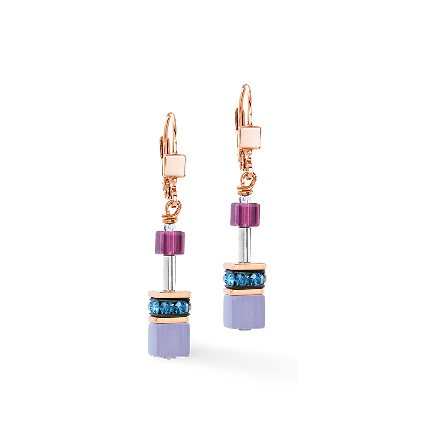 GeoCUBE® Iconic earrings Blue Moon rose gold - Image 2