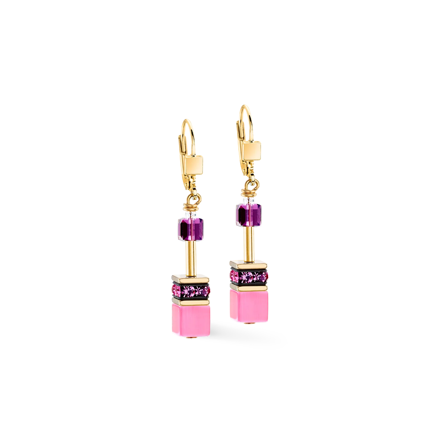 GeoCUBE® Iconic earrings pink-lilac