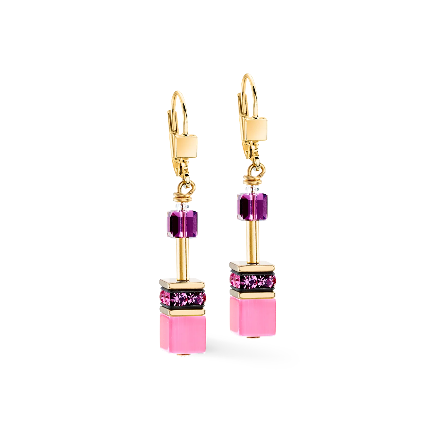 GeoCUBE® Iconic earrings pink-lilac - Image 2
