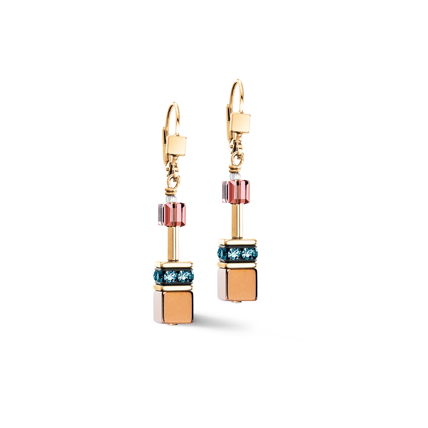 GeoCUBE® Iconic Metallic earrings Art Nouveau gold - Image 2