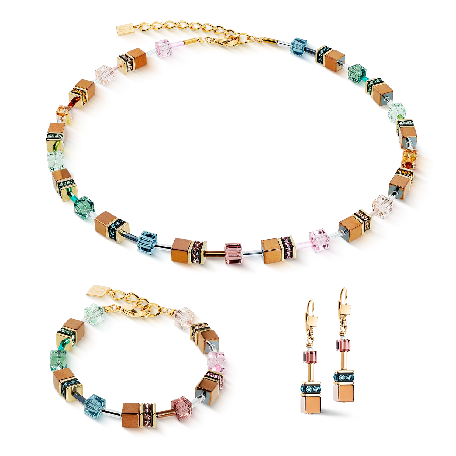 GeoCUBE® Iconic Metallic earrings Art Nouveau gold - Image 3