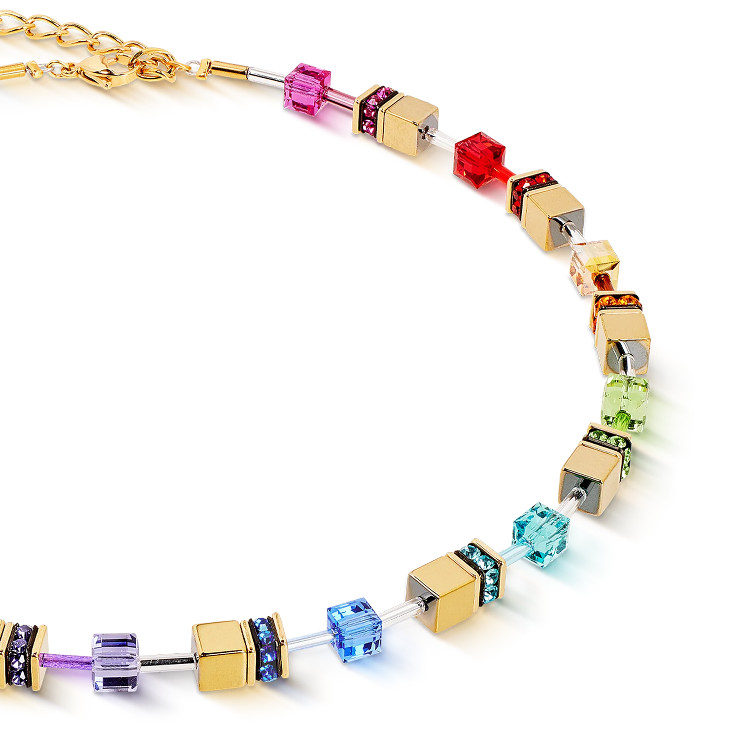 GeoCUBE® Iconic Metallic necklace Rainbow gold - Image 2