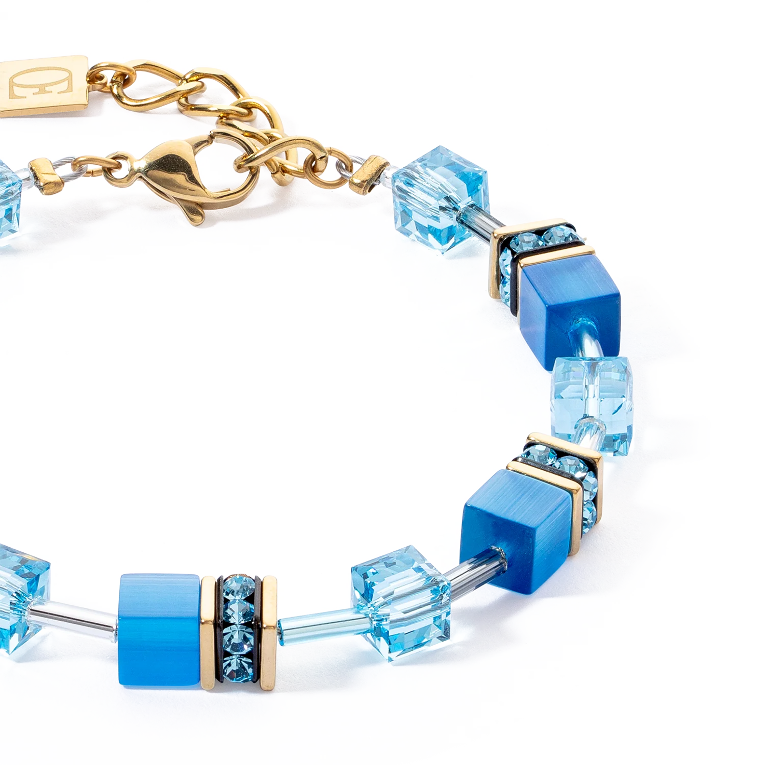 GeoCUBE® Iconic Mono Gold bracelet turquoise - Image 2