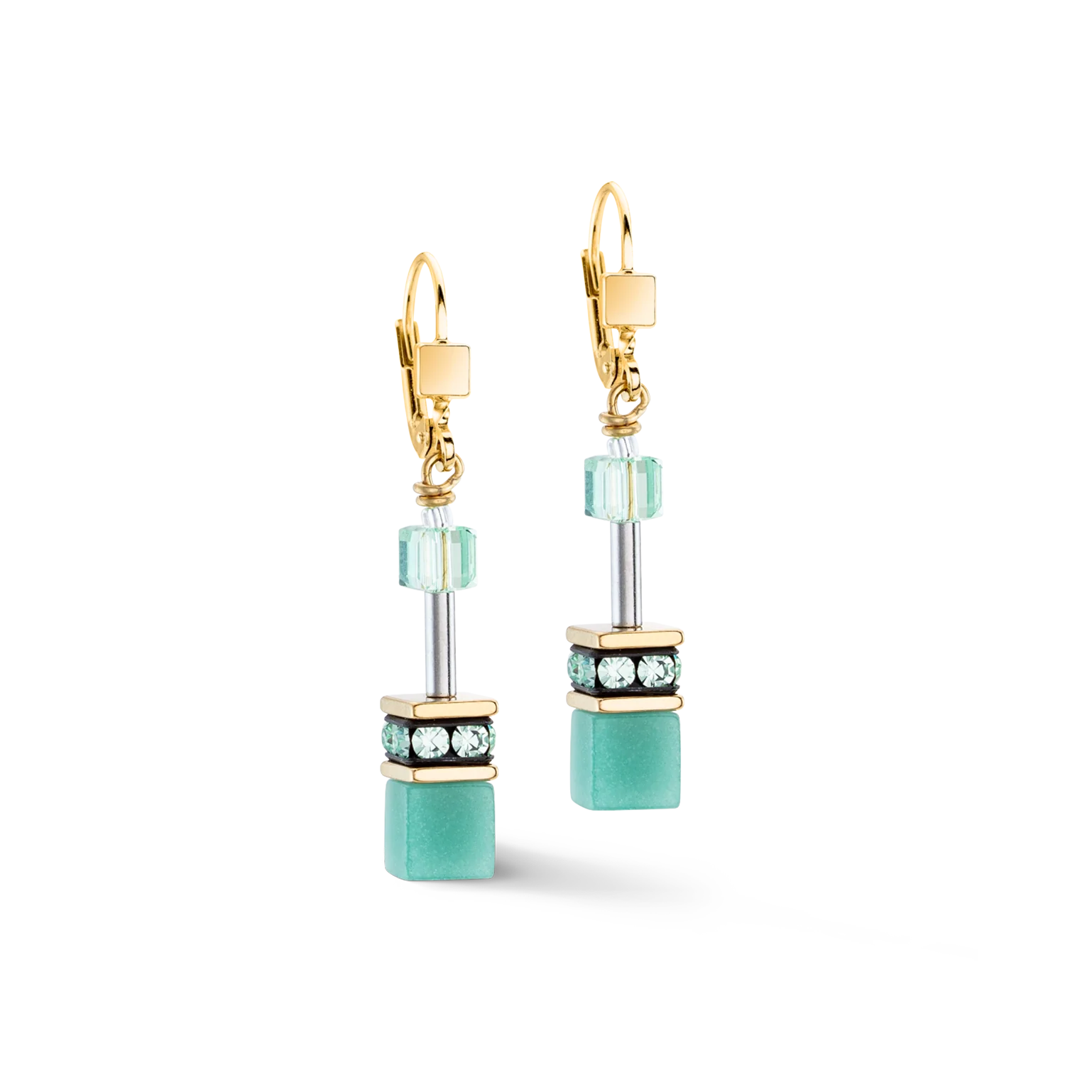 GeoCUBE® Iconic Mono Gold earrings green