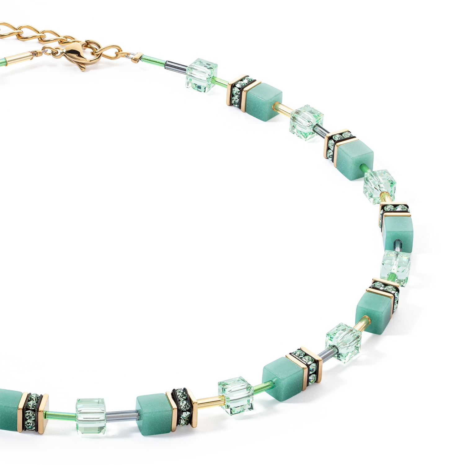 GeoCUBE® Iconic Mono Gold necklace green - Image 2