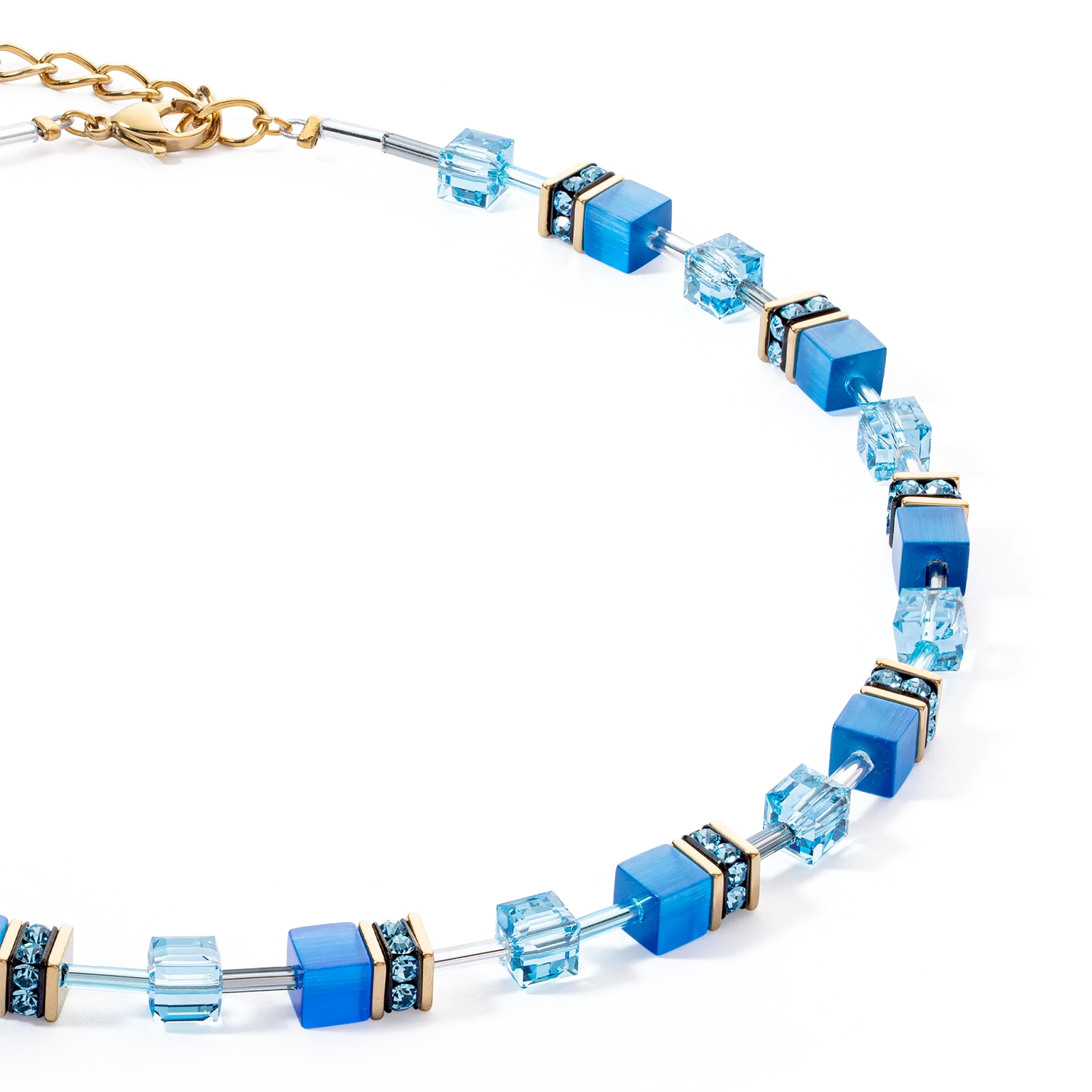 GeoCUBE® Iconic Mono Gold necklace turquoise - Image 2