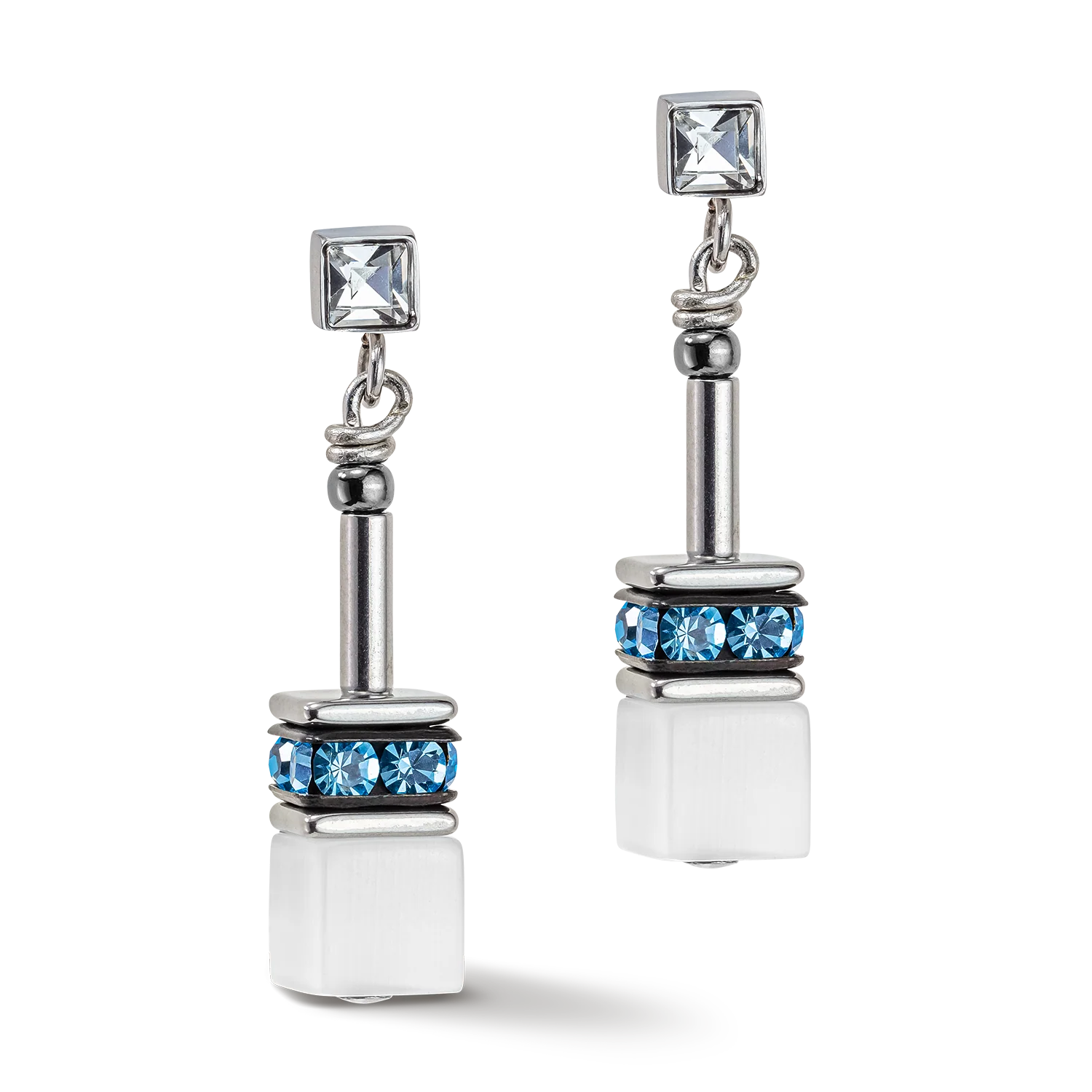 GeoCUBE® Iconic Monochrome earrings aqua - Image 2