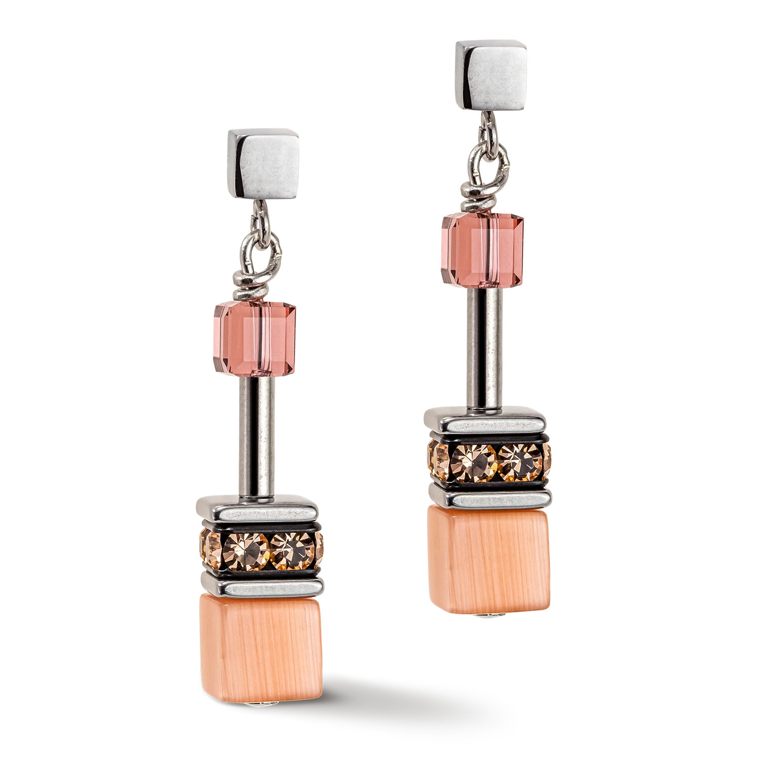 GeoCUBE® Iconic Multicolour Vintage earrings lilac-yellow - Image 2