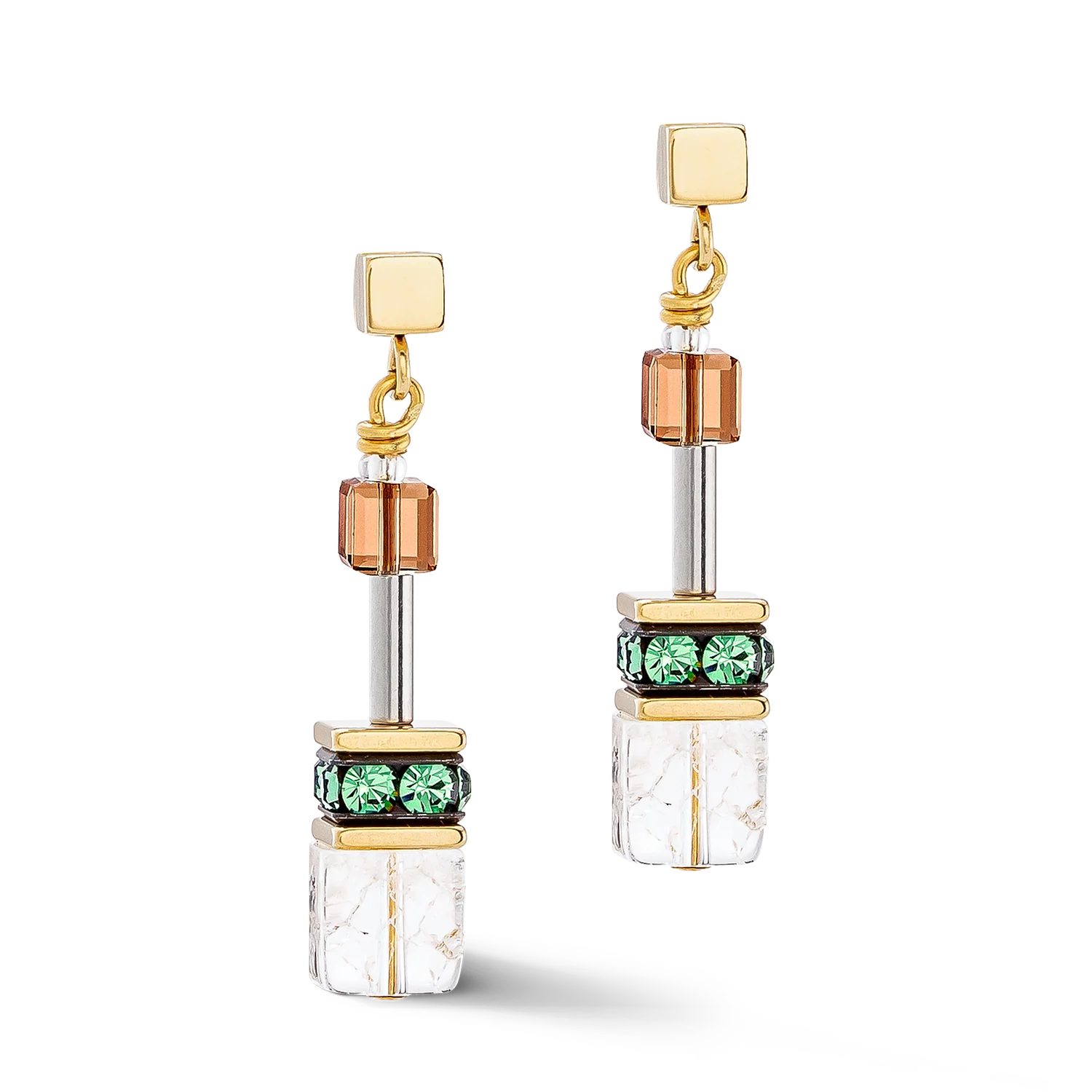 GeoCUBE® Iconic Nature earrings brown-white - Image 2