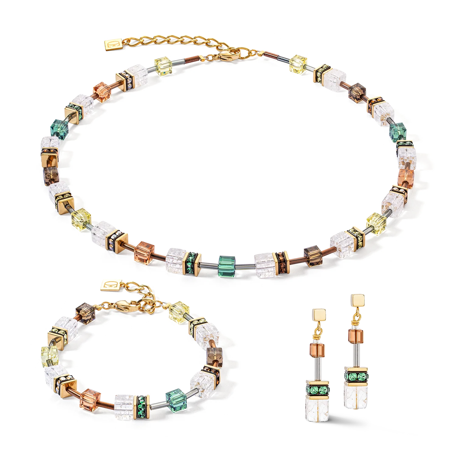 GeoCUBE® Iconic Nature earrings brown-white - Image 3