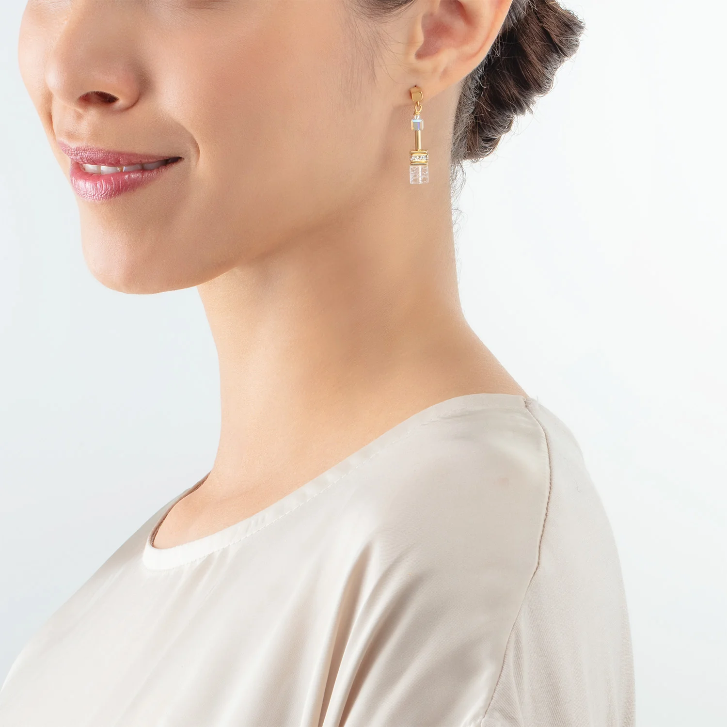 GeoCUBE® Iconic Nature earrings gold white - Image 4