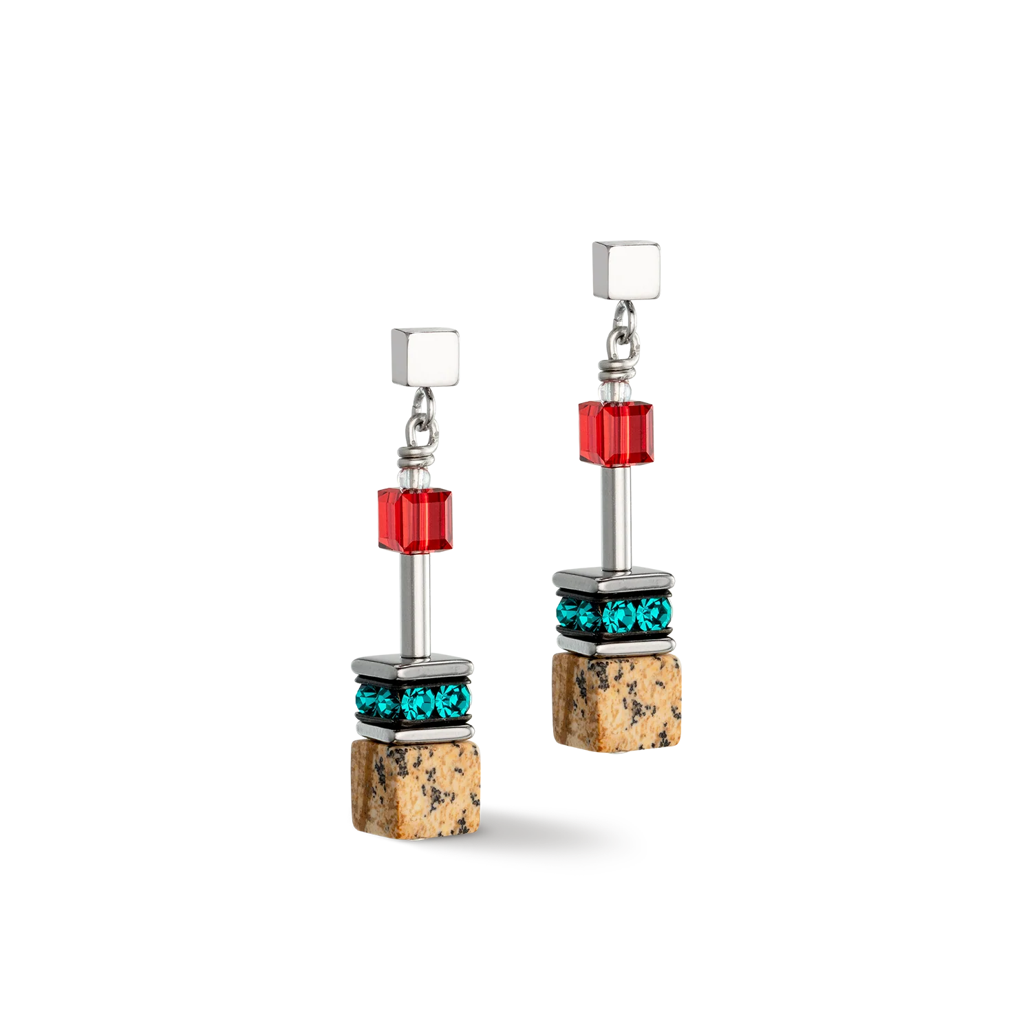 GeoCUBE® Iconic Nature earrings multicolour brown