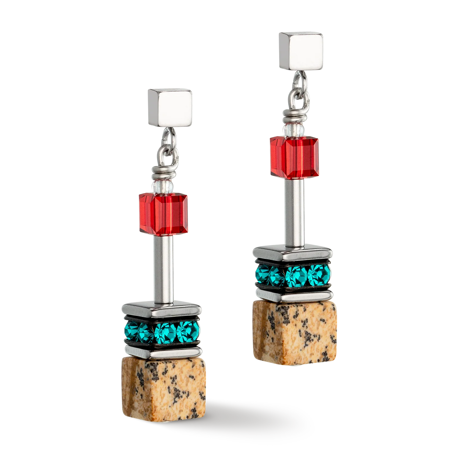 GeoCUBE® Iconic Nature earrings multicolour brown - Image 2