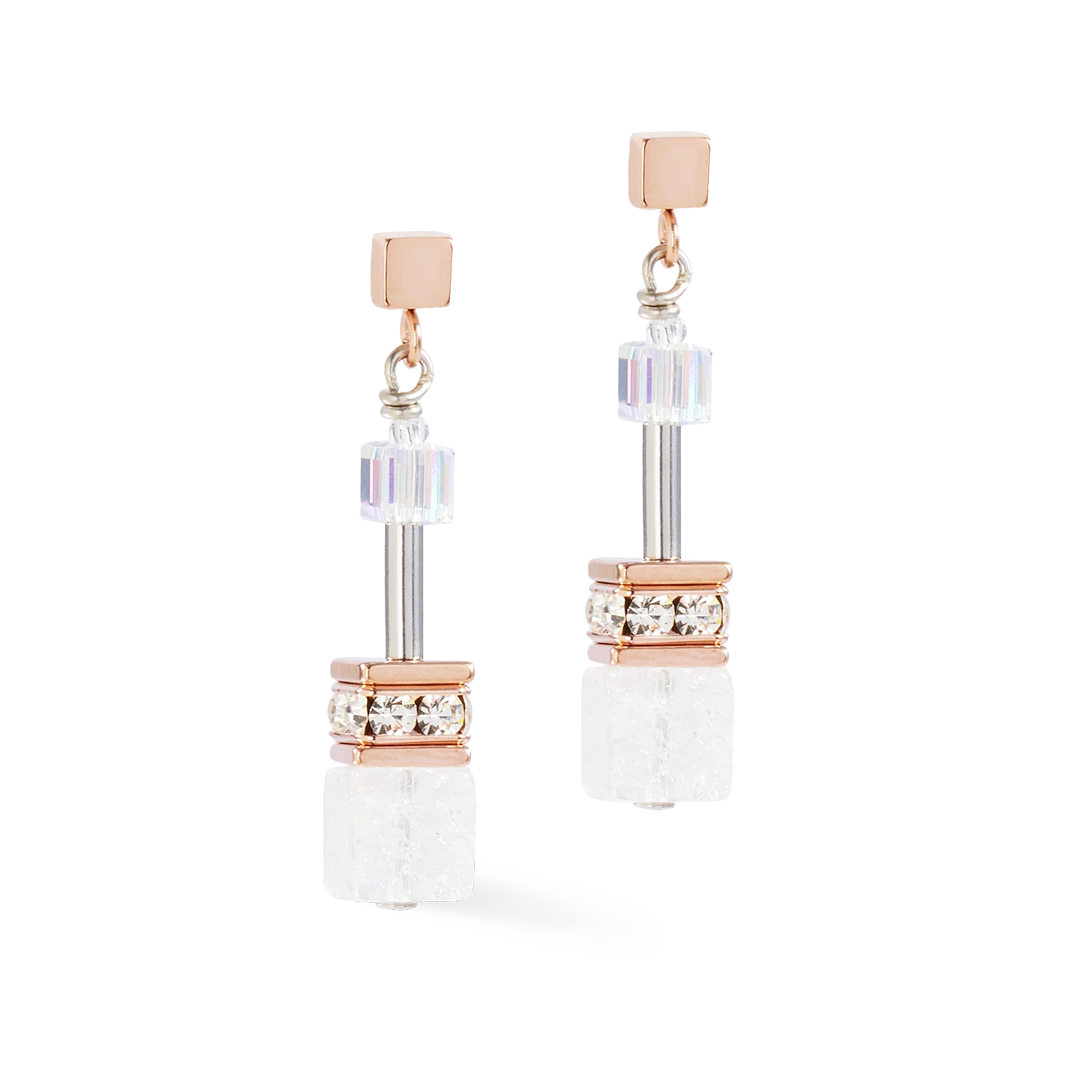 GeoCUBE® Iconic Nature earrings rosegold white - Image 2