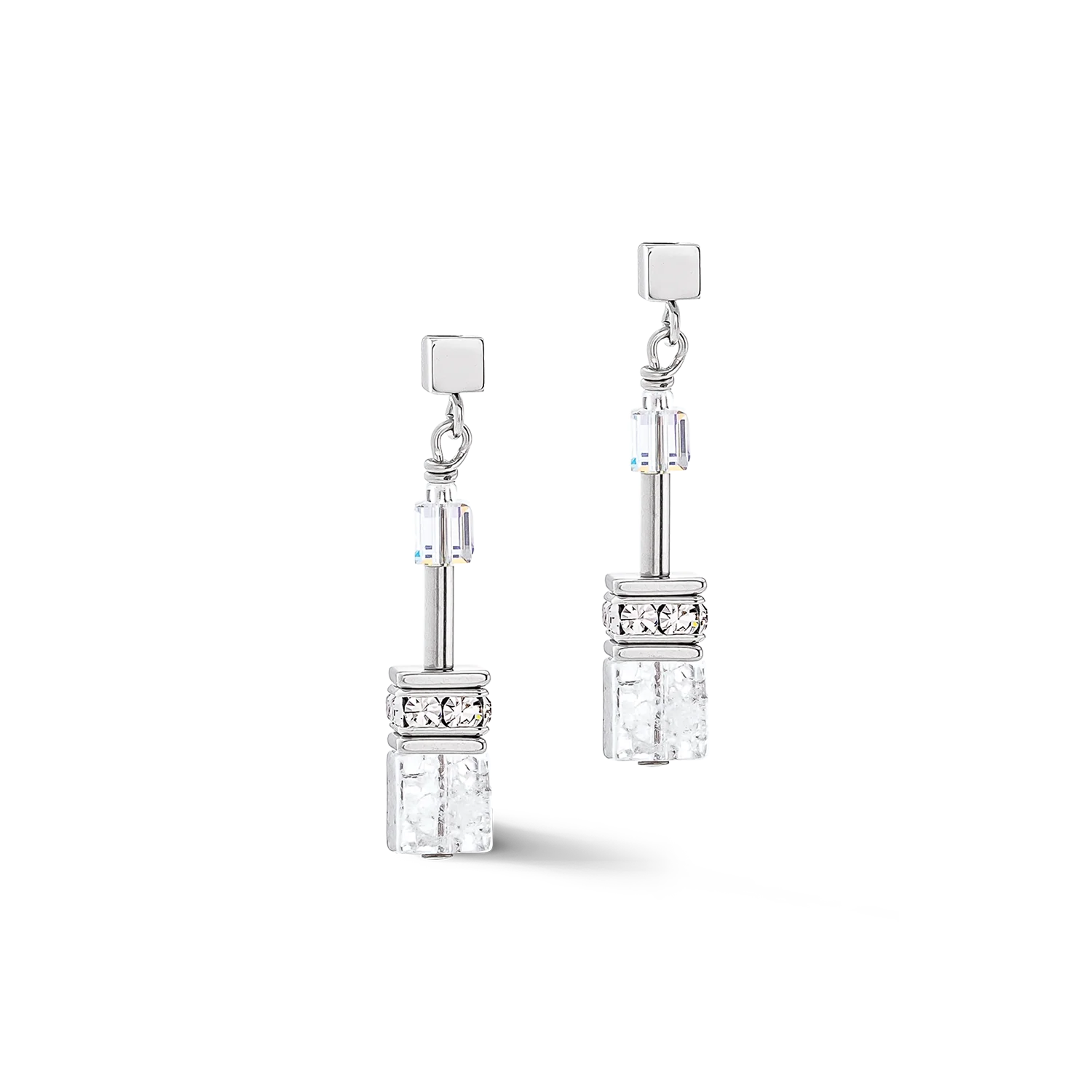 GeoCUBE® Iconic Nature earrings silver-white