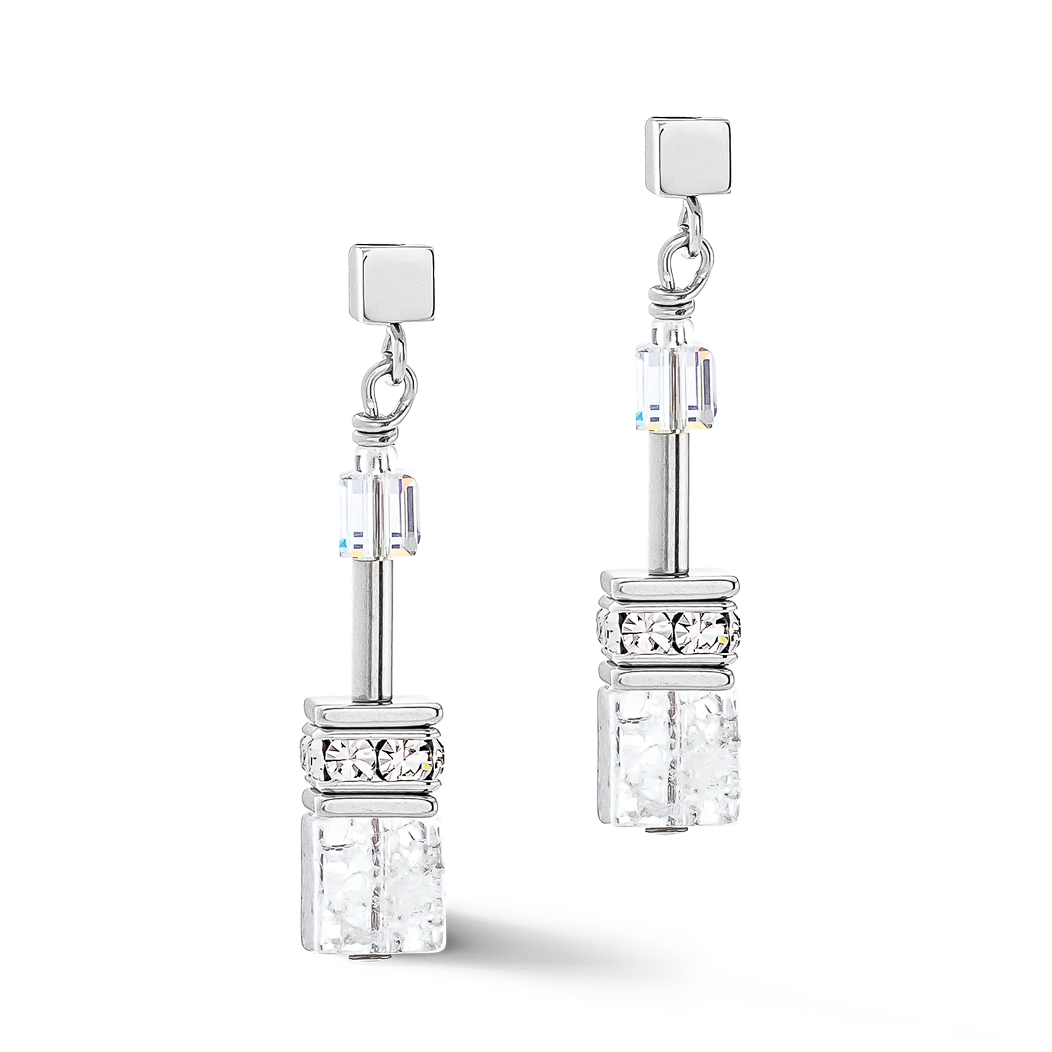 GeoCUBE® Iconic Nature earrings silver-white - Image 2