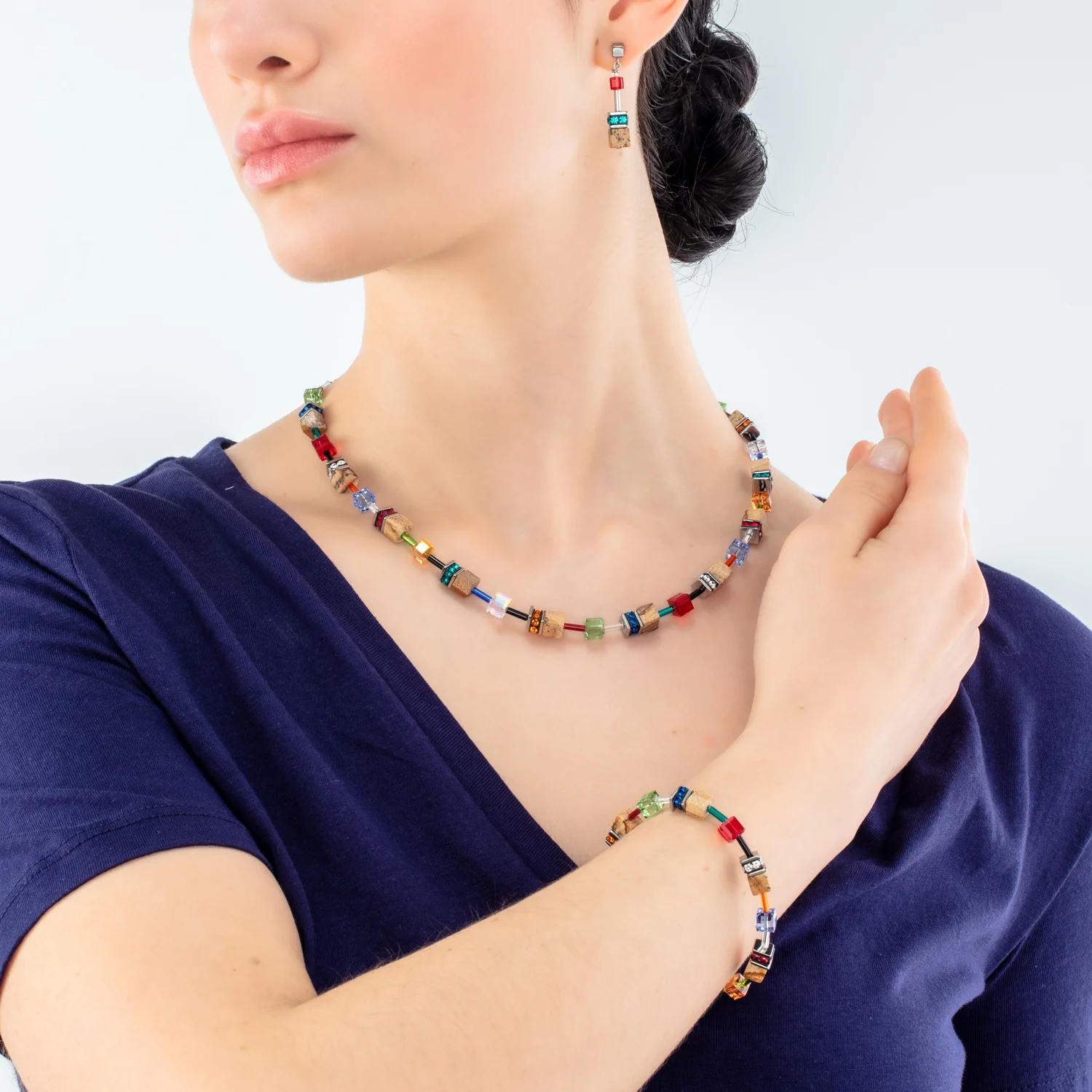 GeoCUBE® Iconic Nature necklace multicolour brown - Image 4