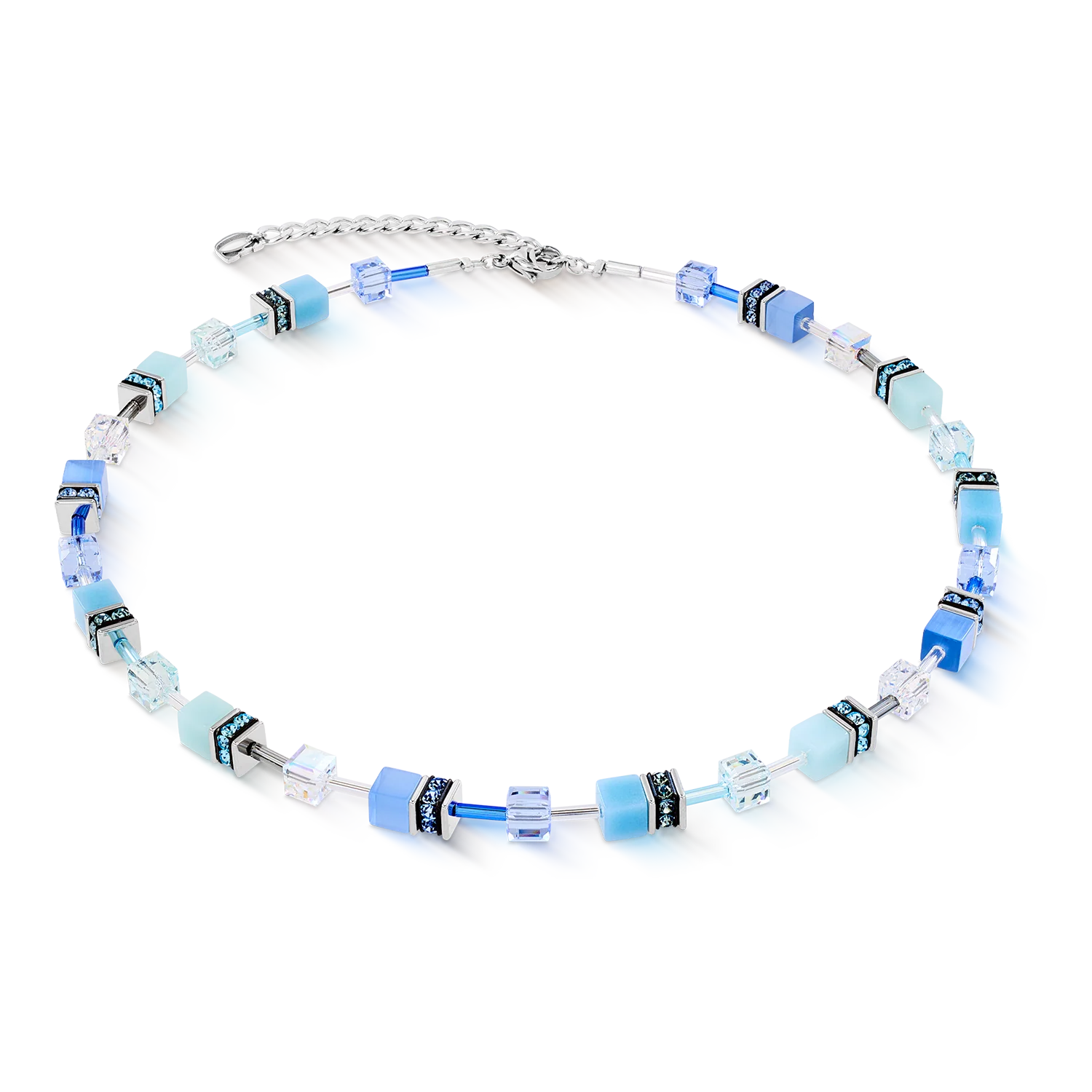 GeoCUBE® Iconic necklace aqua-blue
