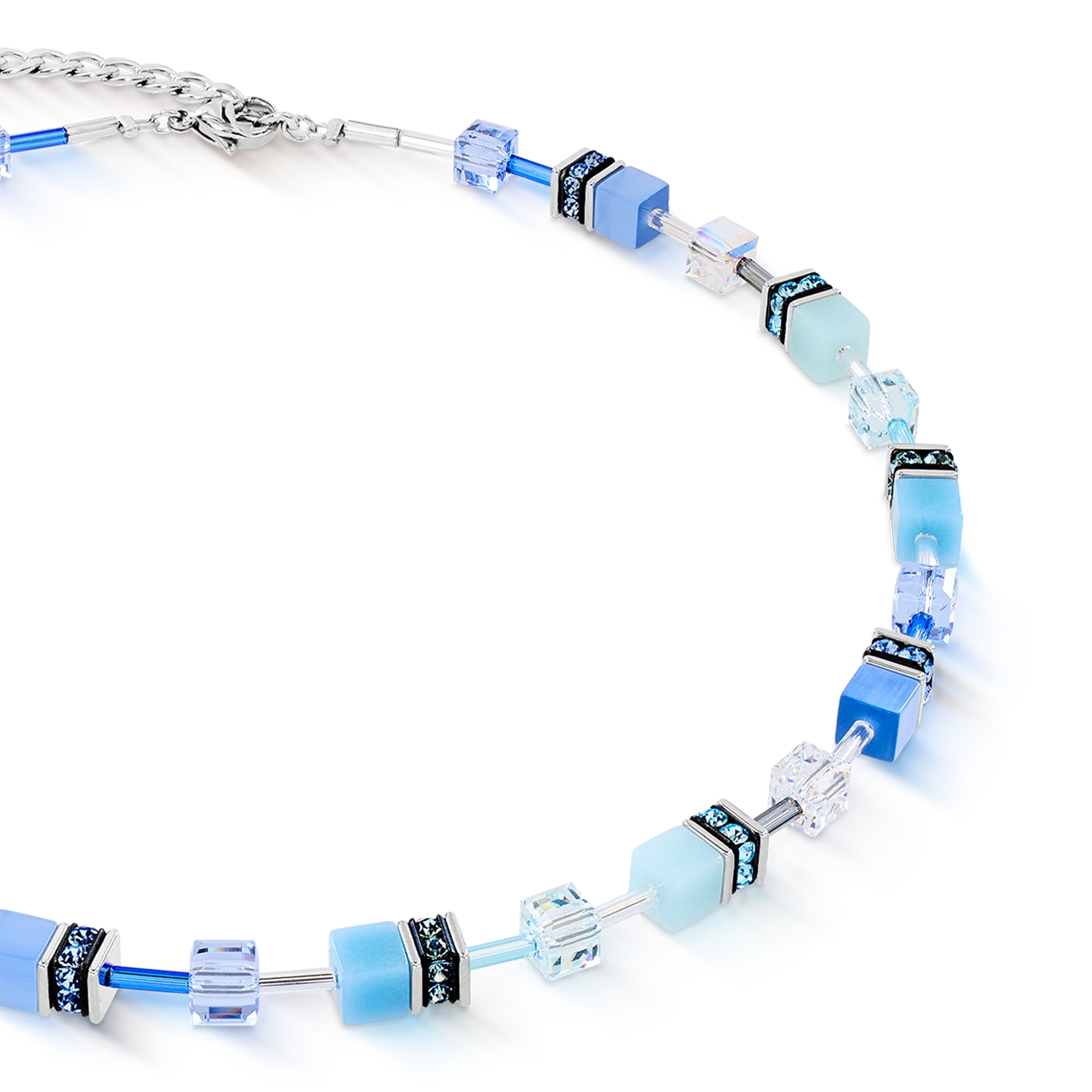 GeoCUBE® Iconic necklace aqua-blue - Image 2