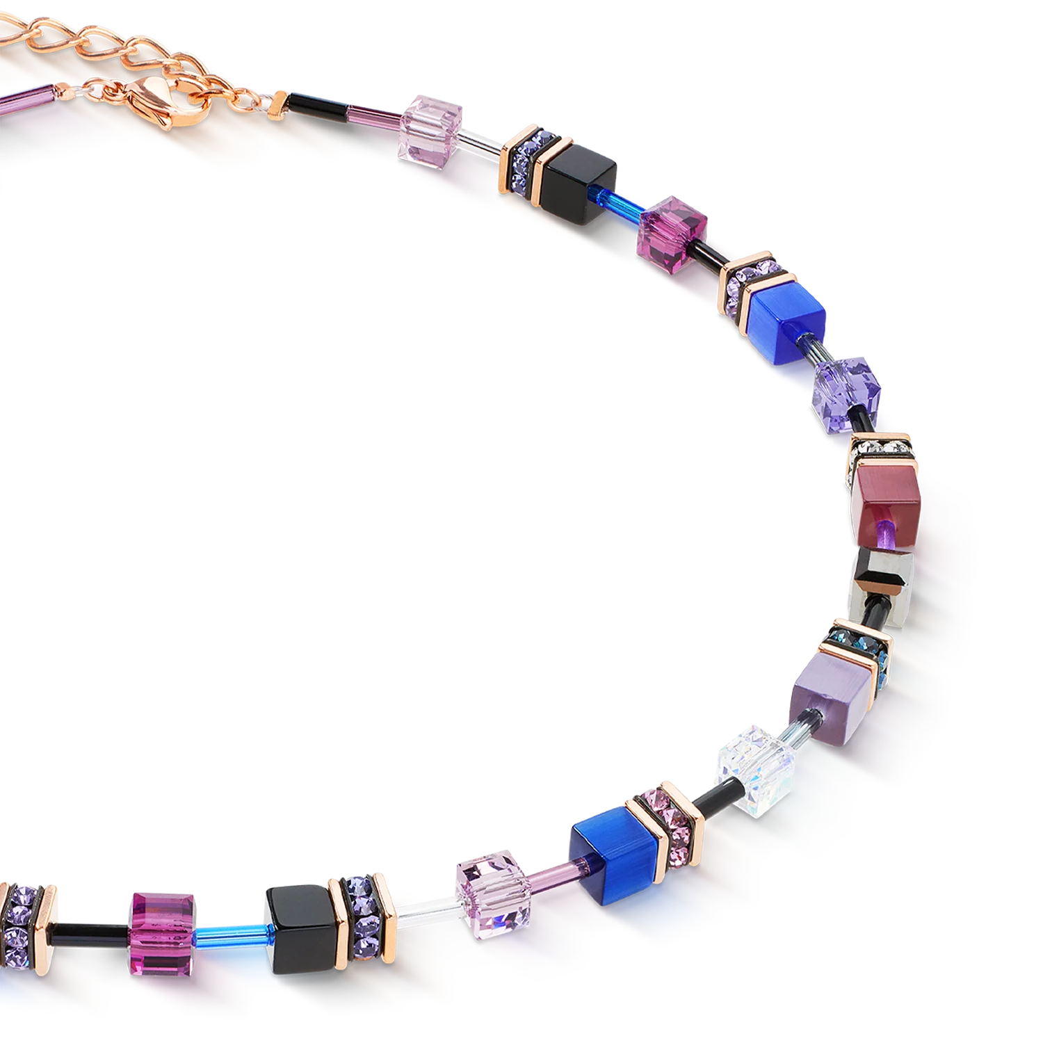 GeoCUBE® Iconic necklace Blue Moon rose gold - Image 2