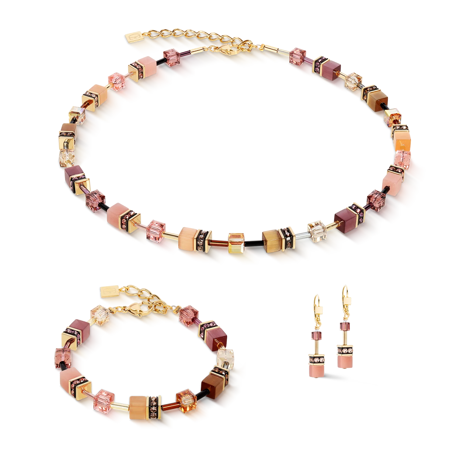 GeoCUBE® Iconic necklace gold blush - Image 3