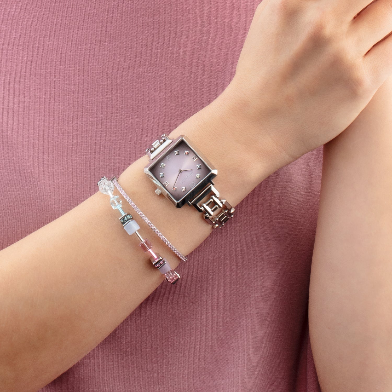 GeoCUBE® Iconic Precious bracelet pink-lilac - Image 4