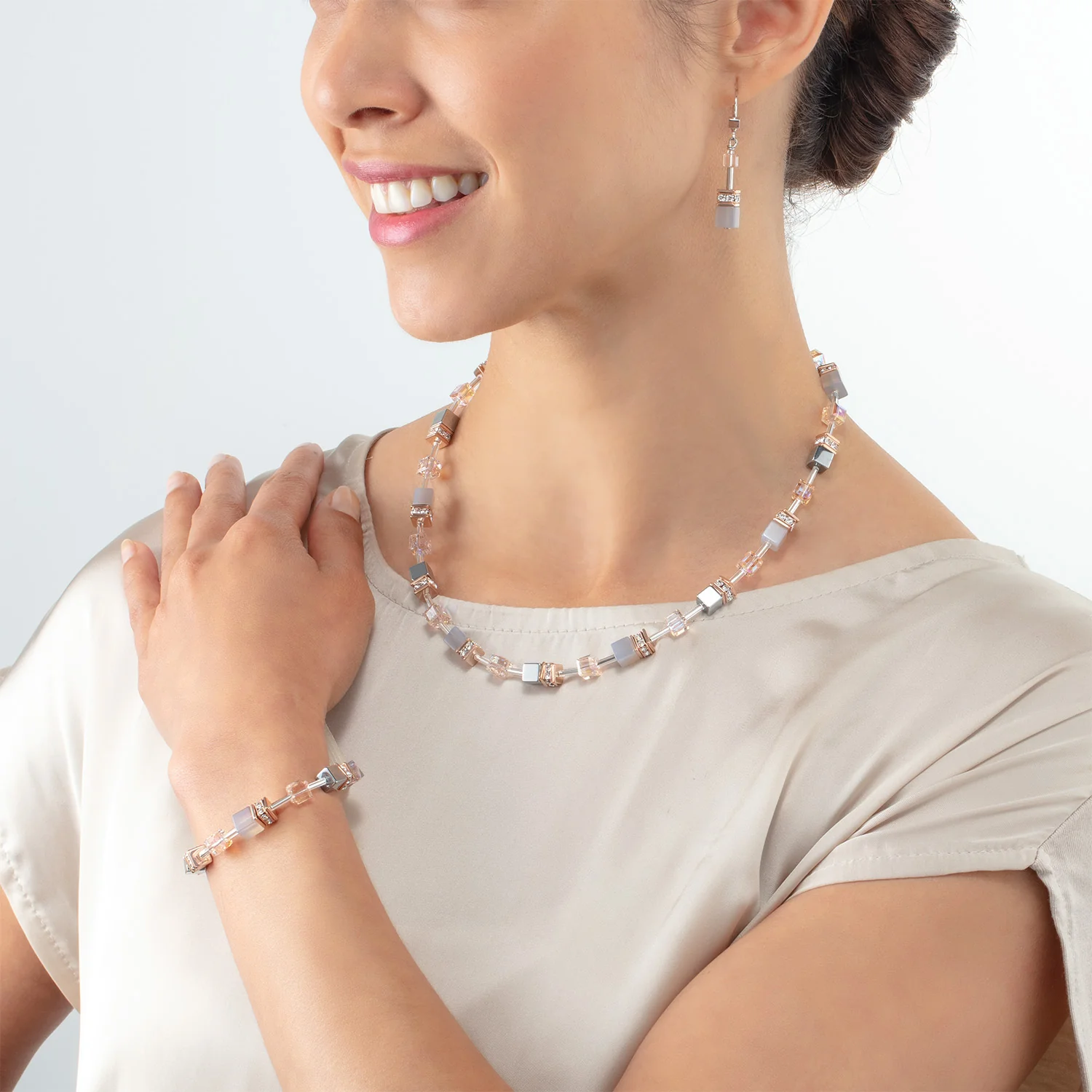 GeoCUBE® Iconic Precious bracelet rose gold-peach - Image 3