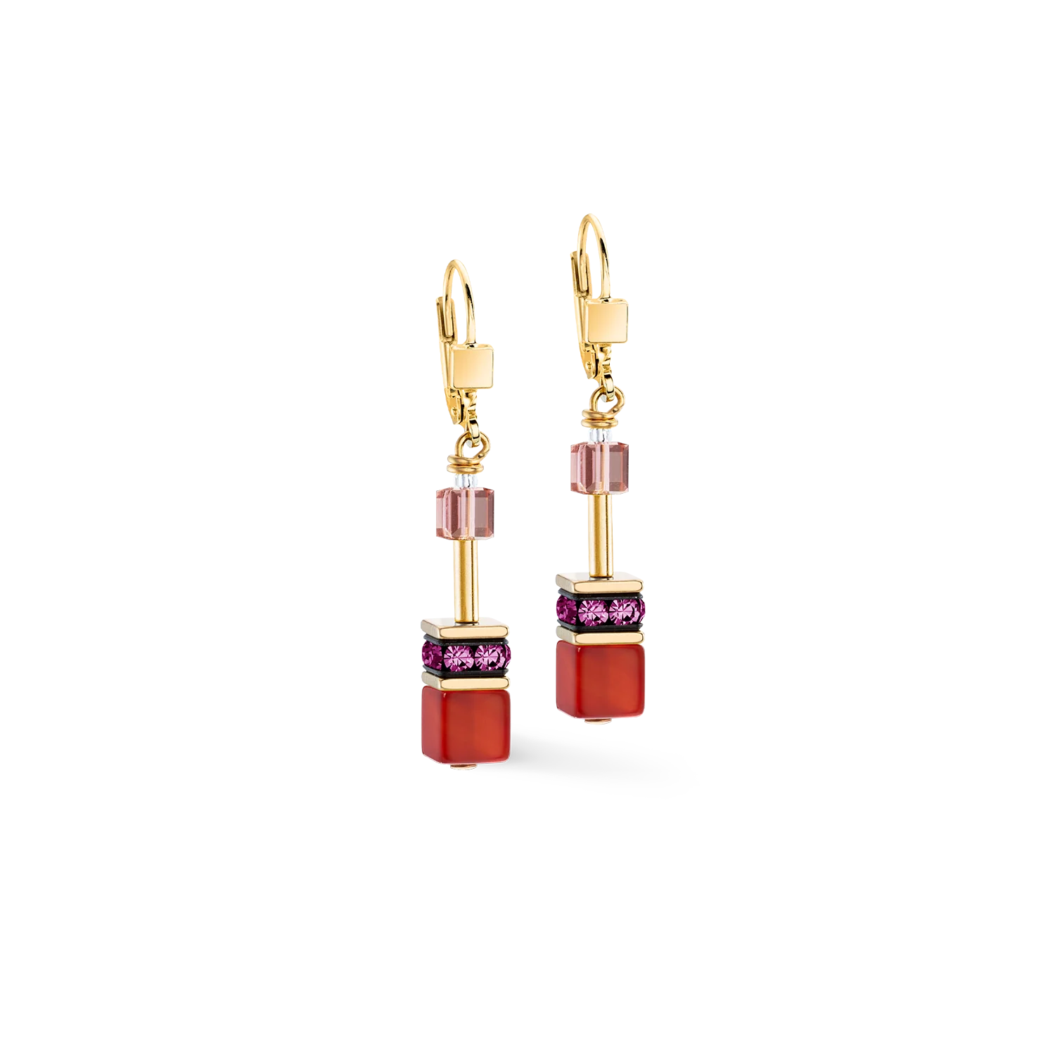 GeoCUBE® Iconic Precious earring Festive red