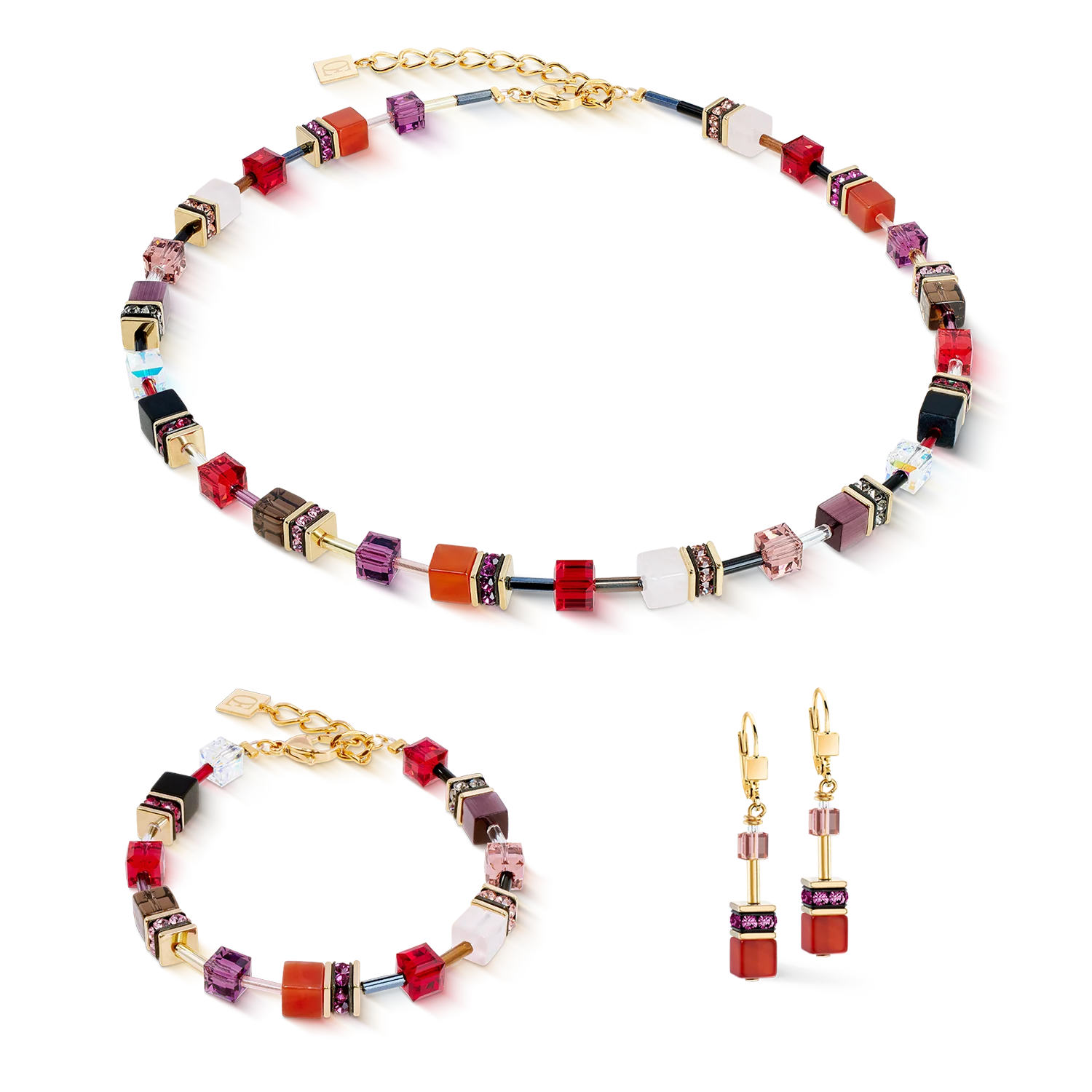 GeoCUBE® Iconic Precious earring Festive red - Image 3