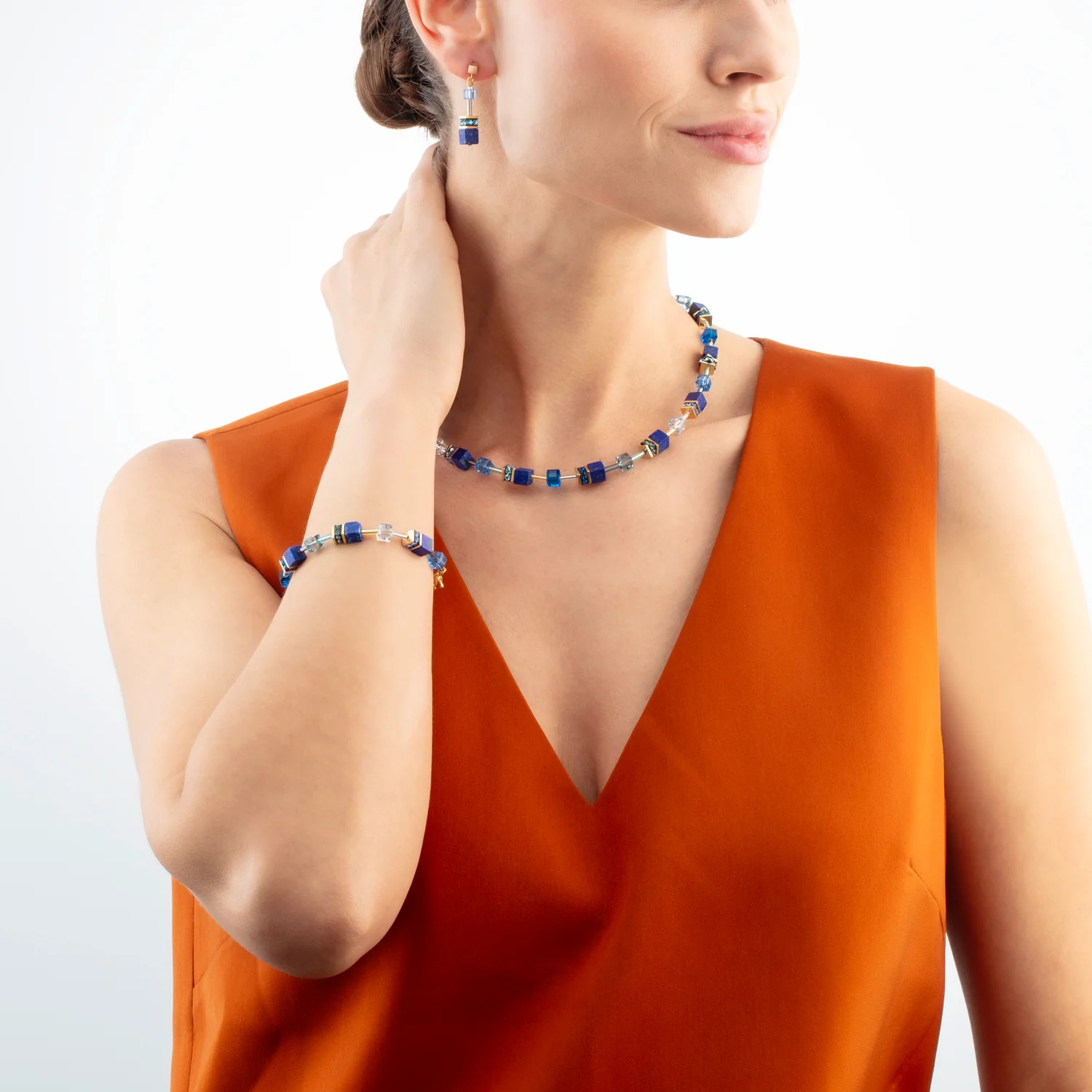 GeoCUBE® Iconic Precious earrings blue - Image 4