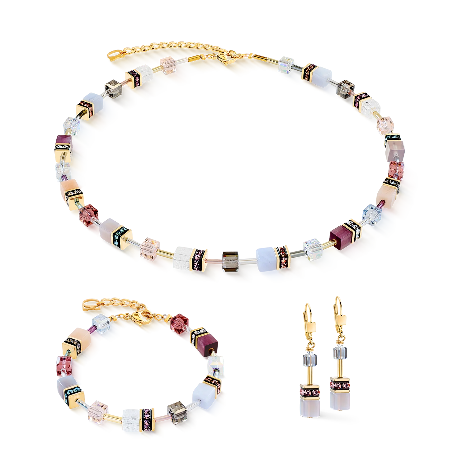 GeoCUBE® Iconic Precious earrings Golden Blush - Image 3
