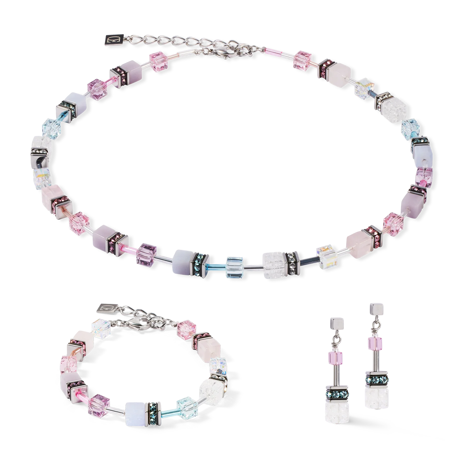 GeoCUBE® Iconic Precious earrings pink-lilac - Image 3