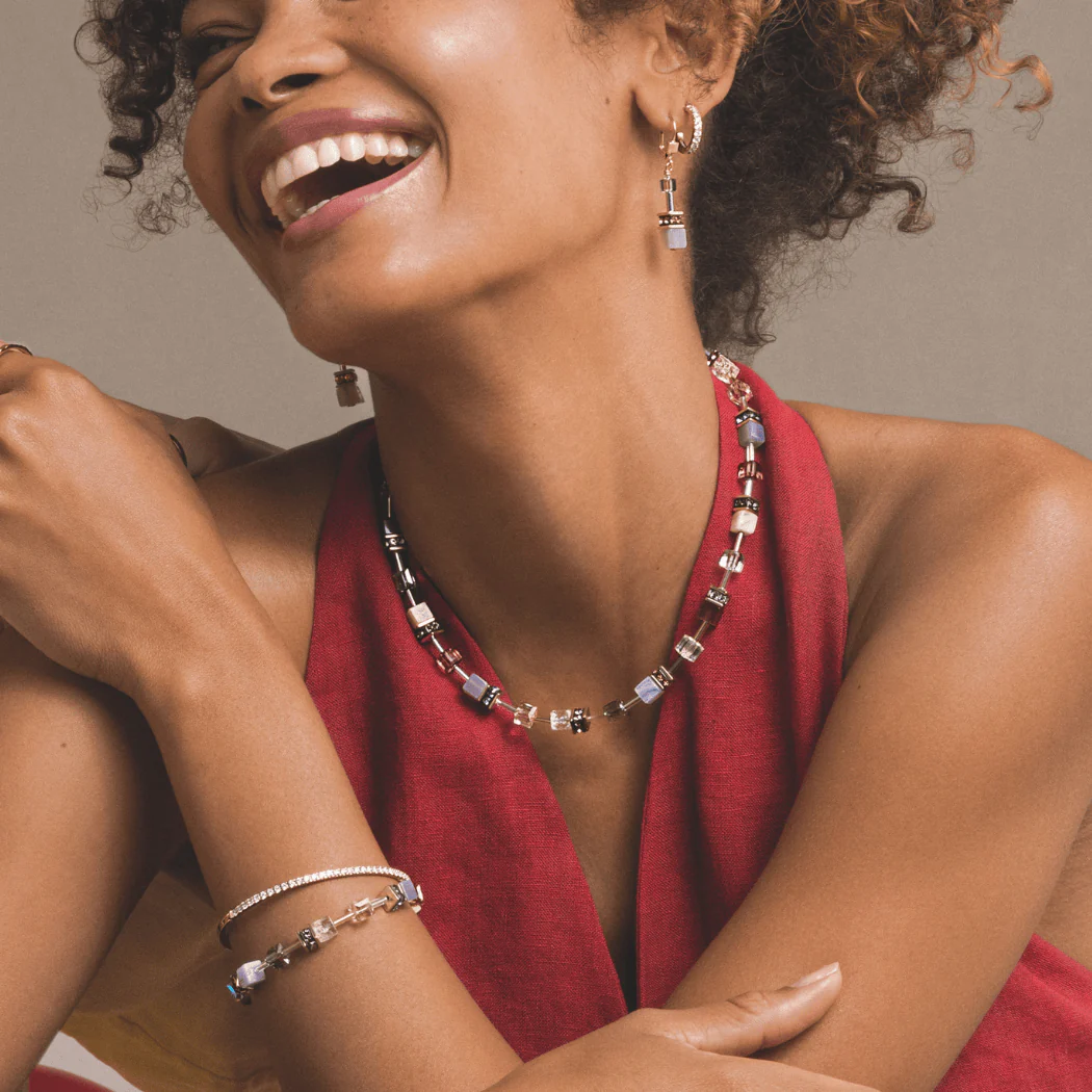 GeoCUBE® Iconic Precious necklace Golden Blush - Image 4