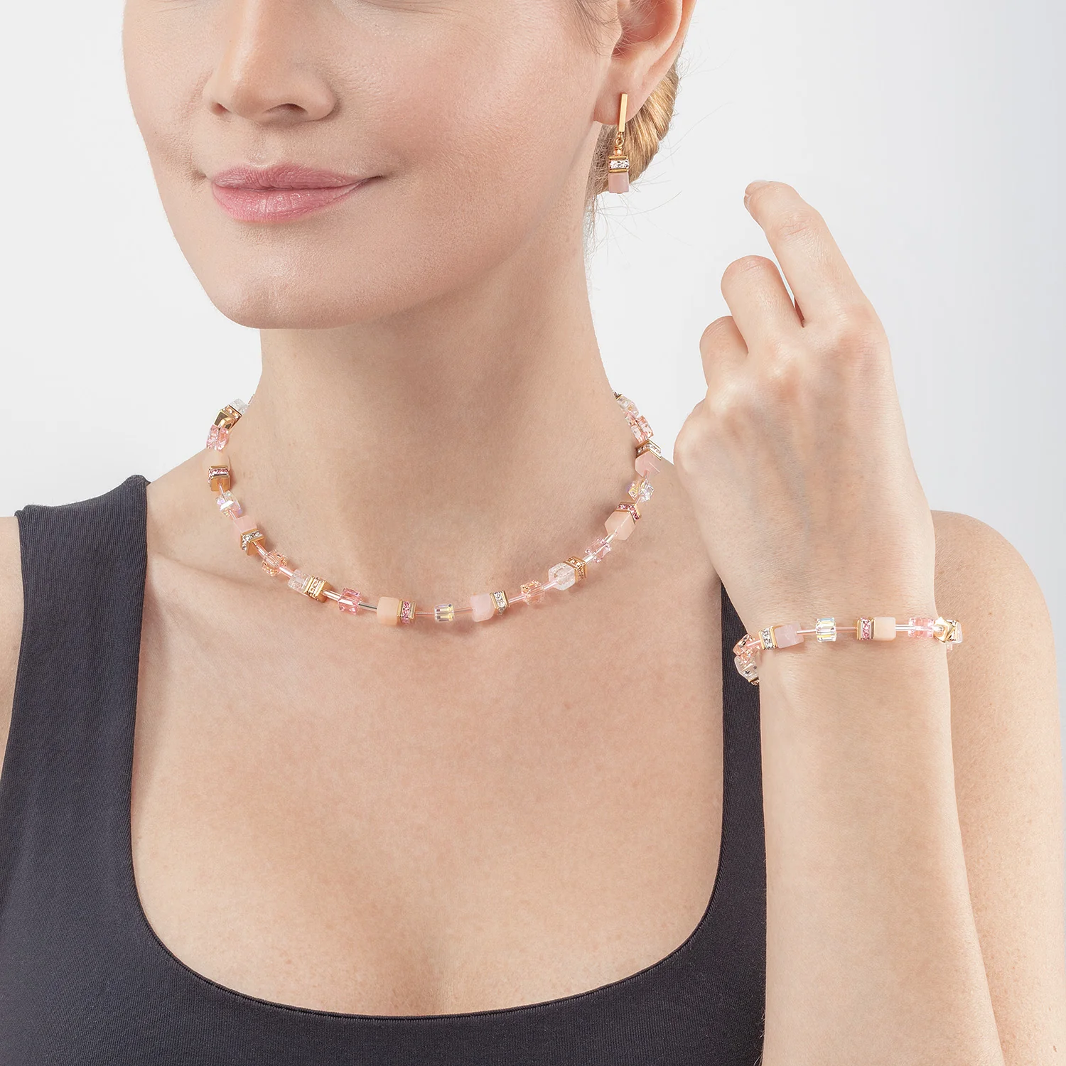 GeoCUBE® Iconic Precious necklace light rose - Image 4