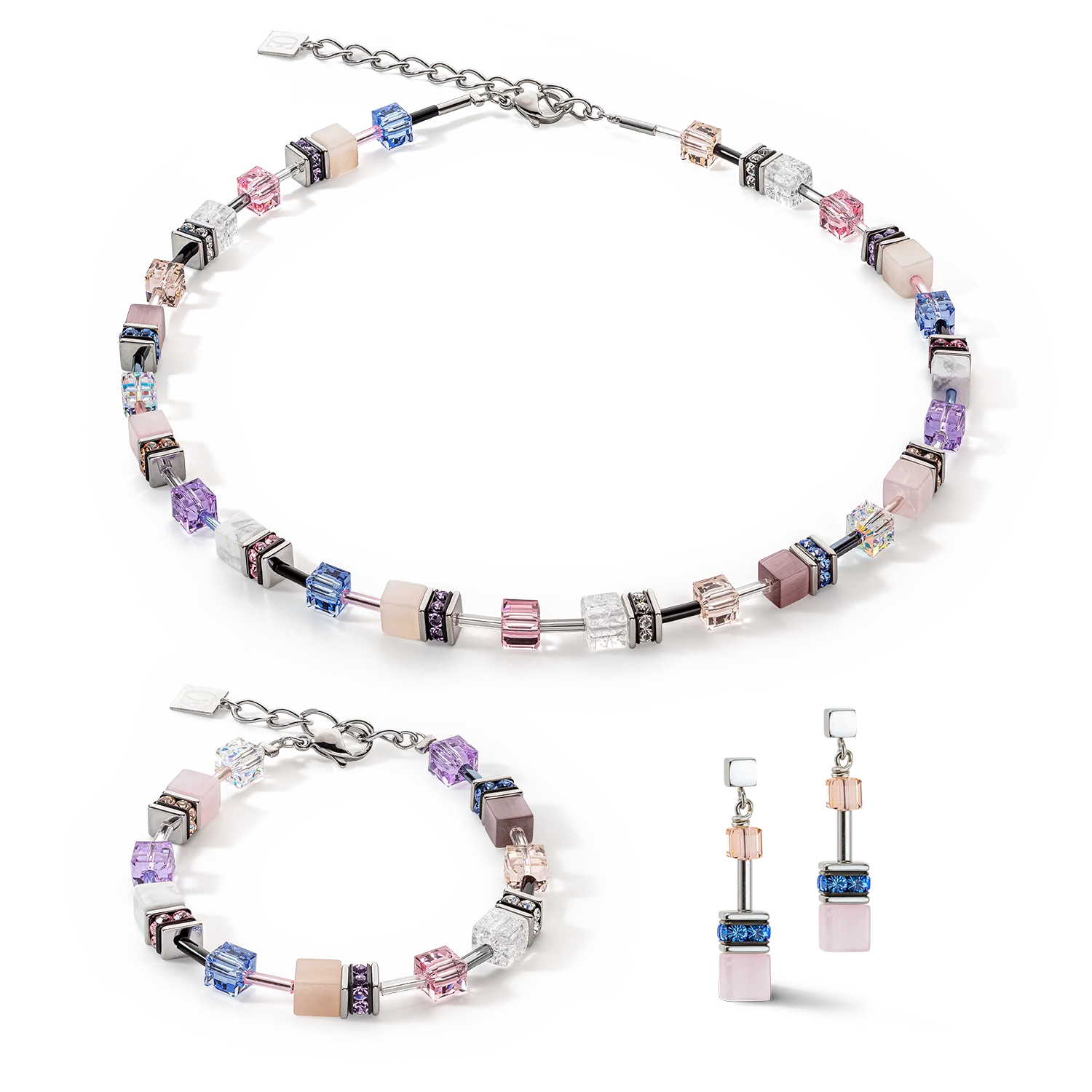 GeoCUBE® Iconic Precious necklace lilac-blue - Image 3