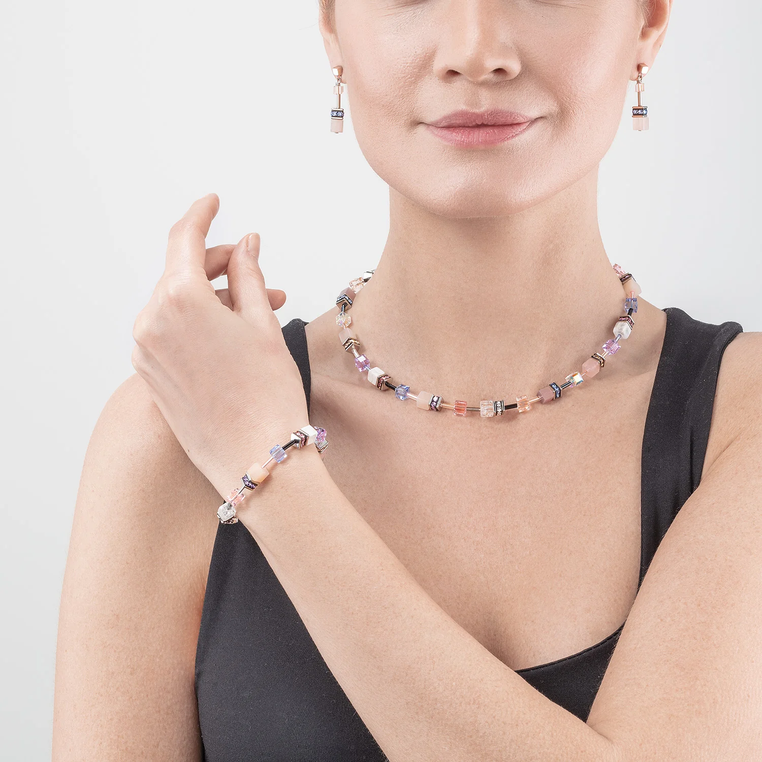 GeoCUBE® Iconic Precious necklace lilac-blue - Image 4