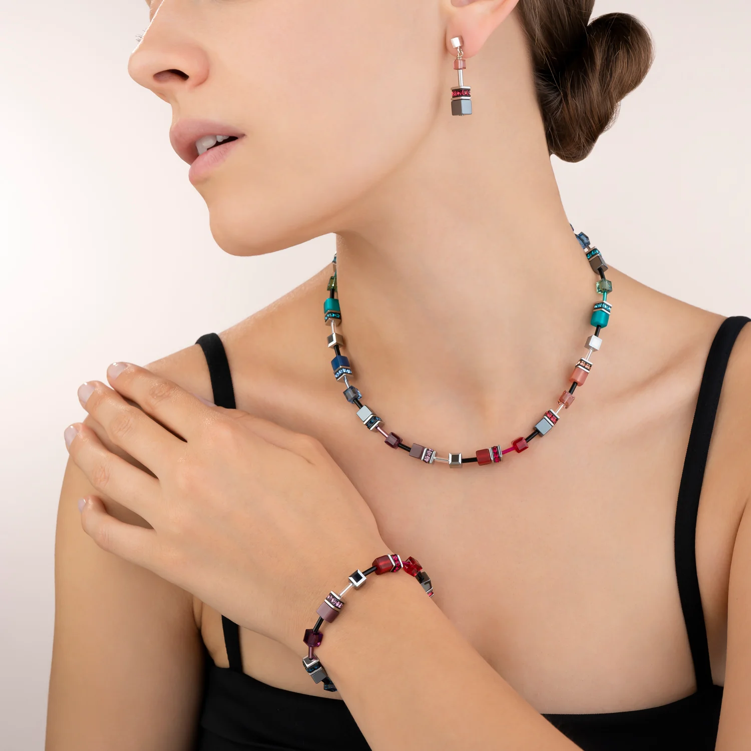 GeoCUBE® Necklace multicolour art nouveau - Image 4