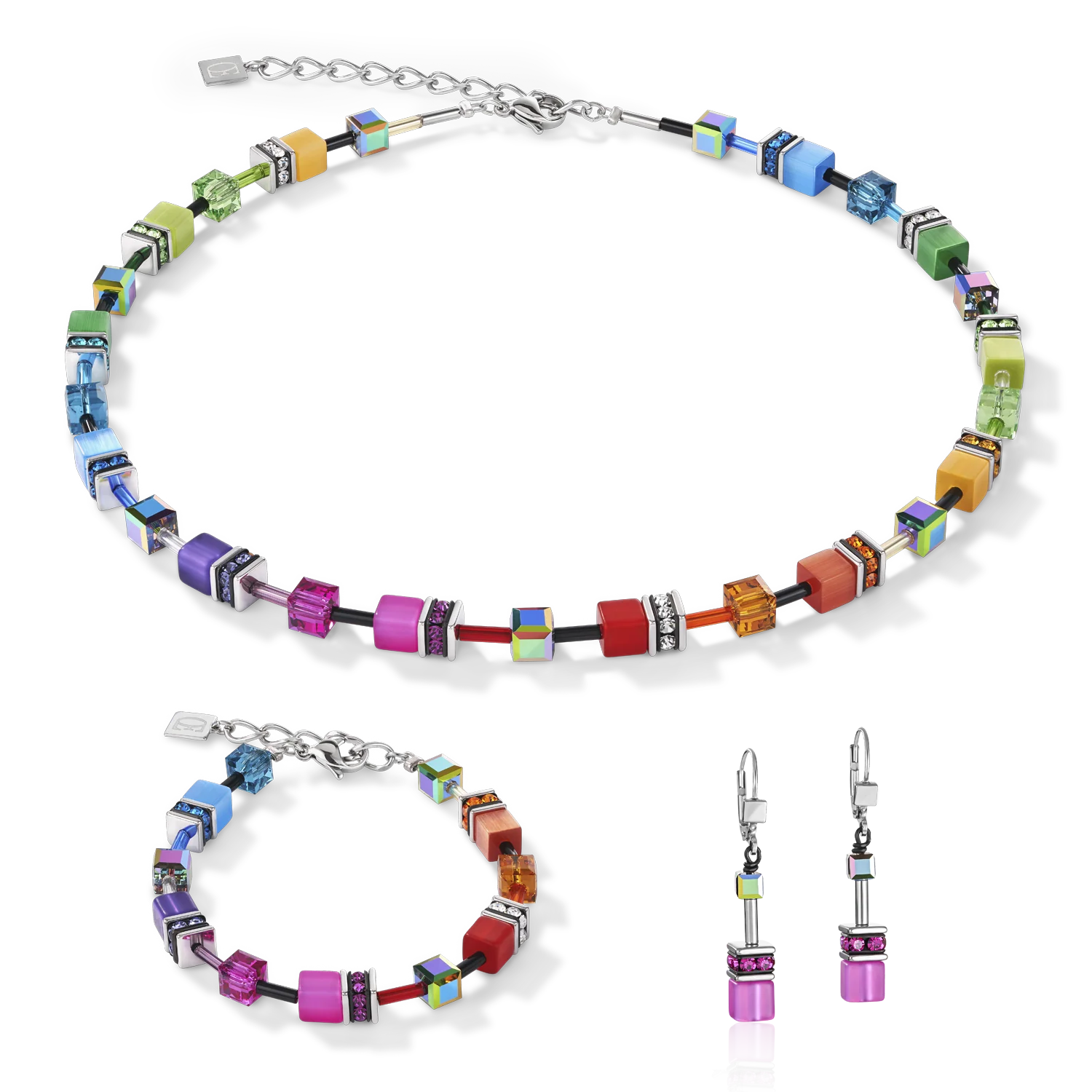 GeoCUBE® necklace multicolour rainbow - Image 3