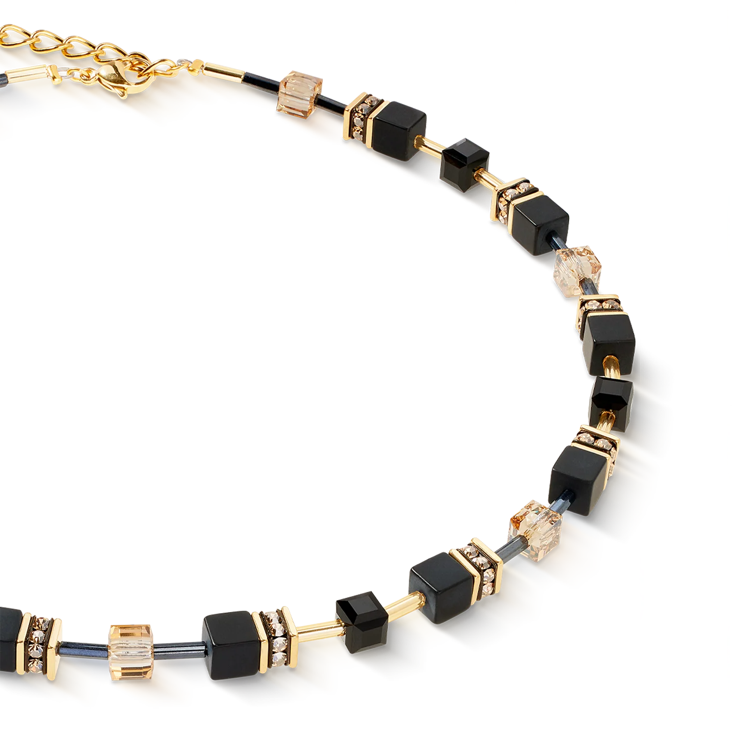 GeoCUBE® necklace Onyx black-gold - Image 2