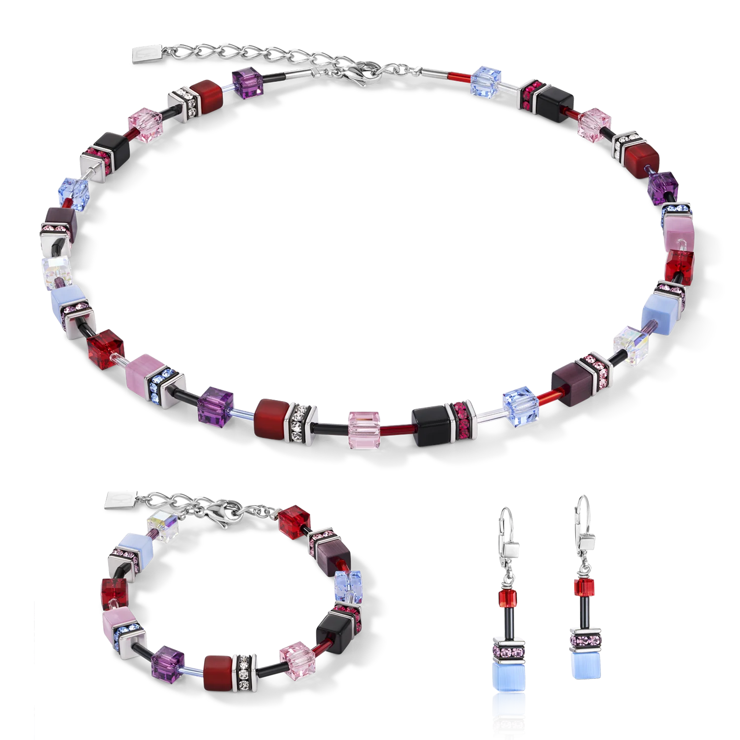 GeoCUBE® Necklace purple-red-blue - Image 3