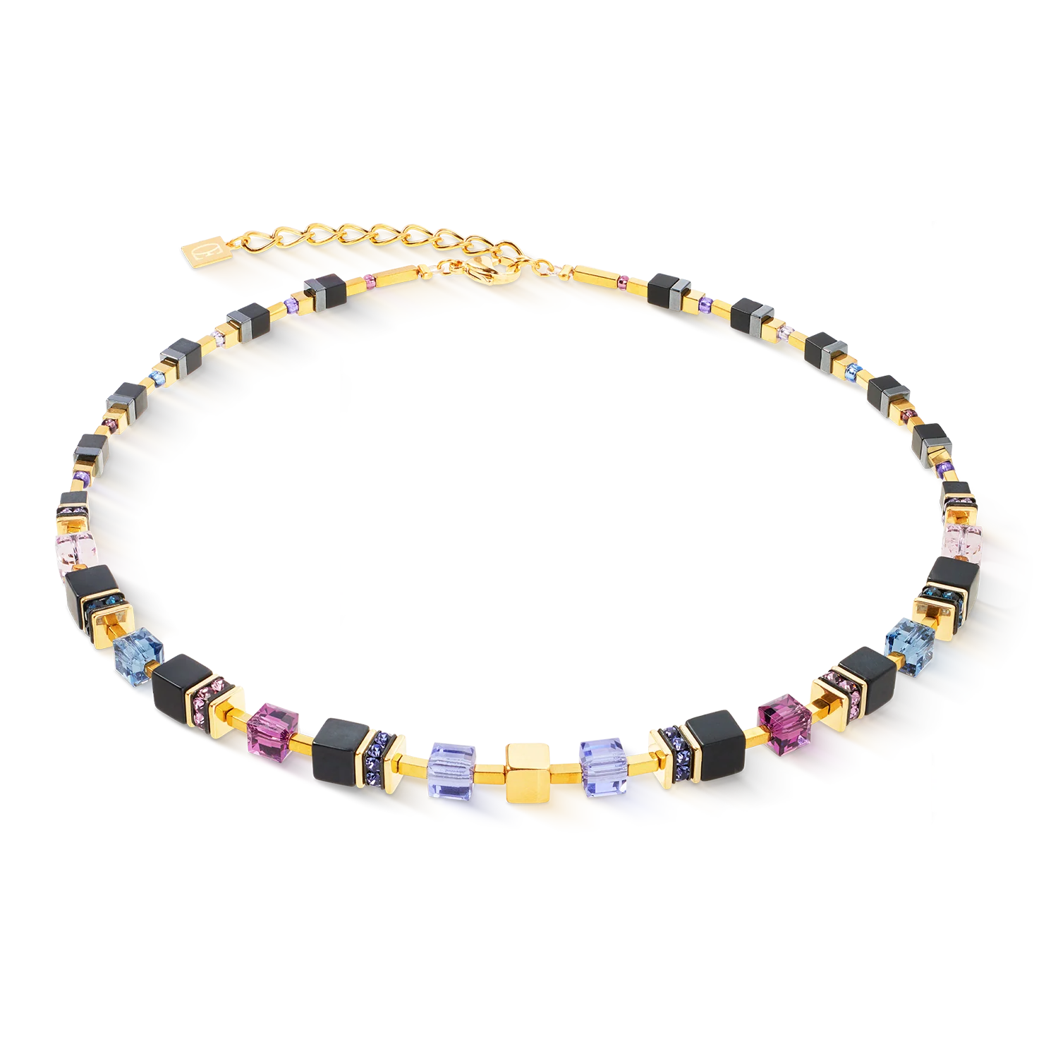 GeoCUBE® Precious Classic necklace Blue Moon gold