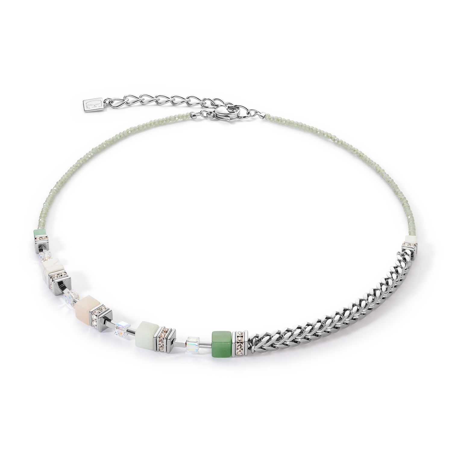 GeoCUBE® Precious Fusion Chunky Chain necklace light green